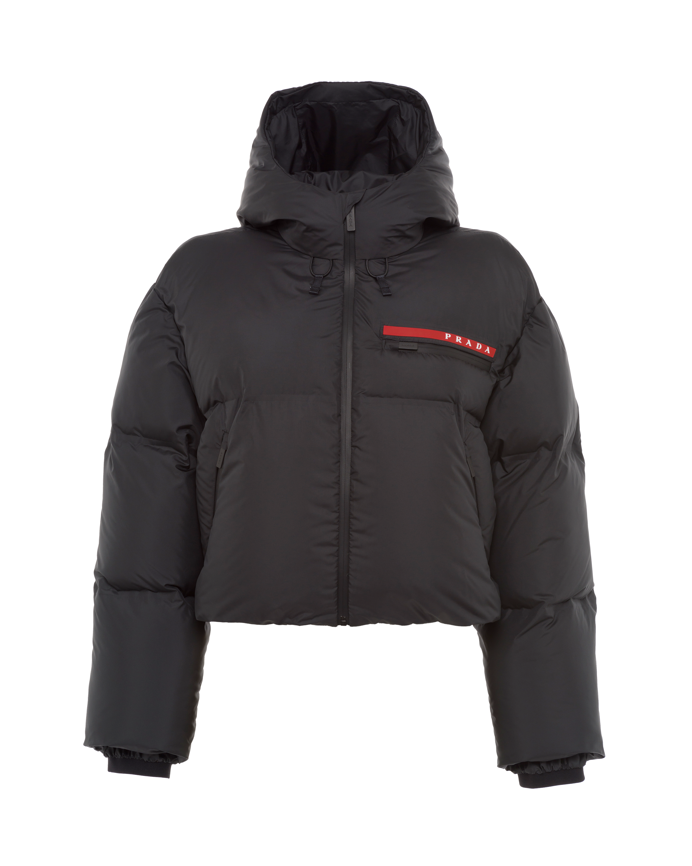 Black Technical Nylon Puffer Jacket PRADA