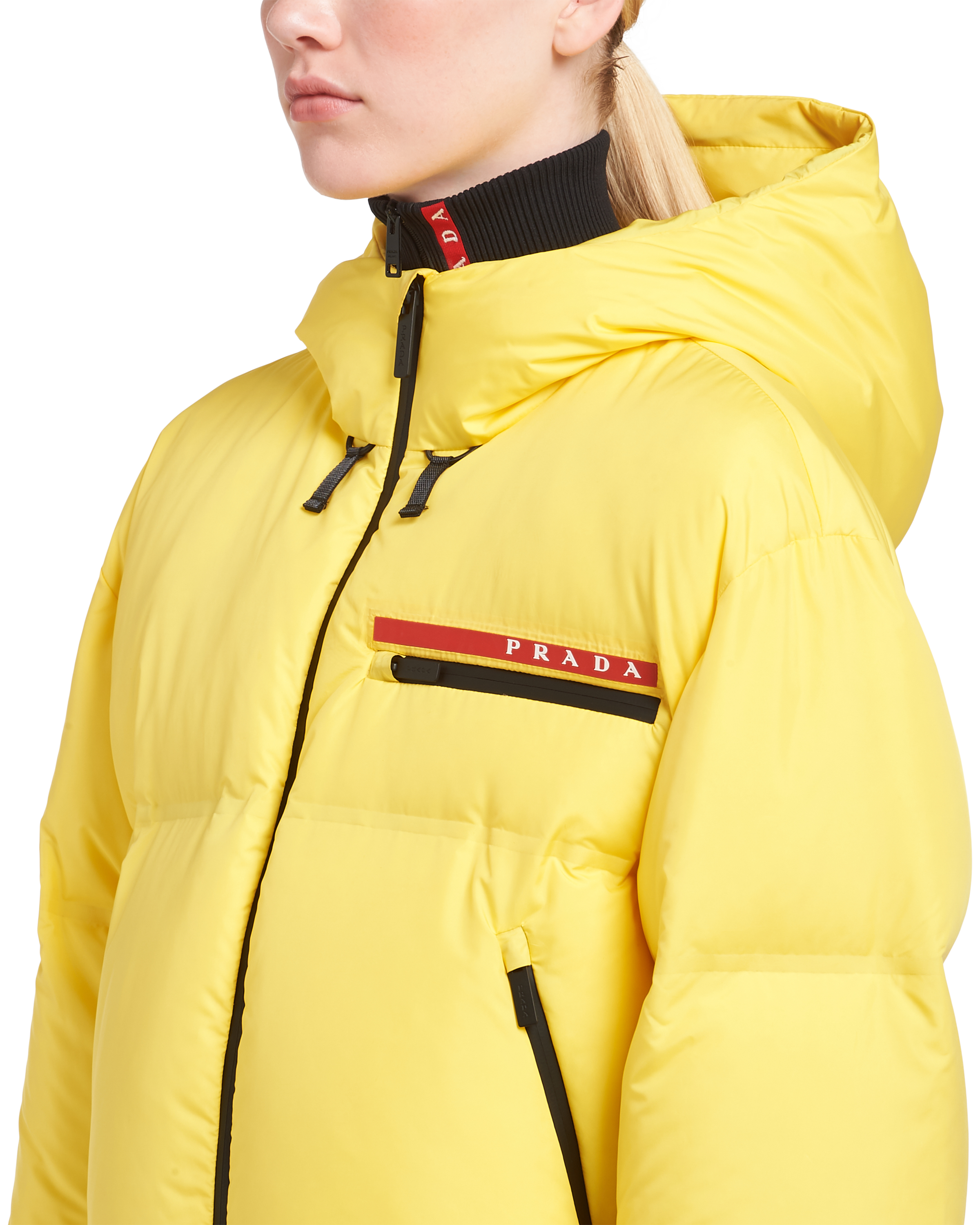 Yellow Technical Nylon puffer jacket 