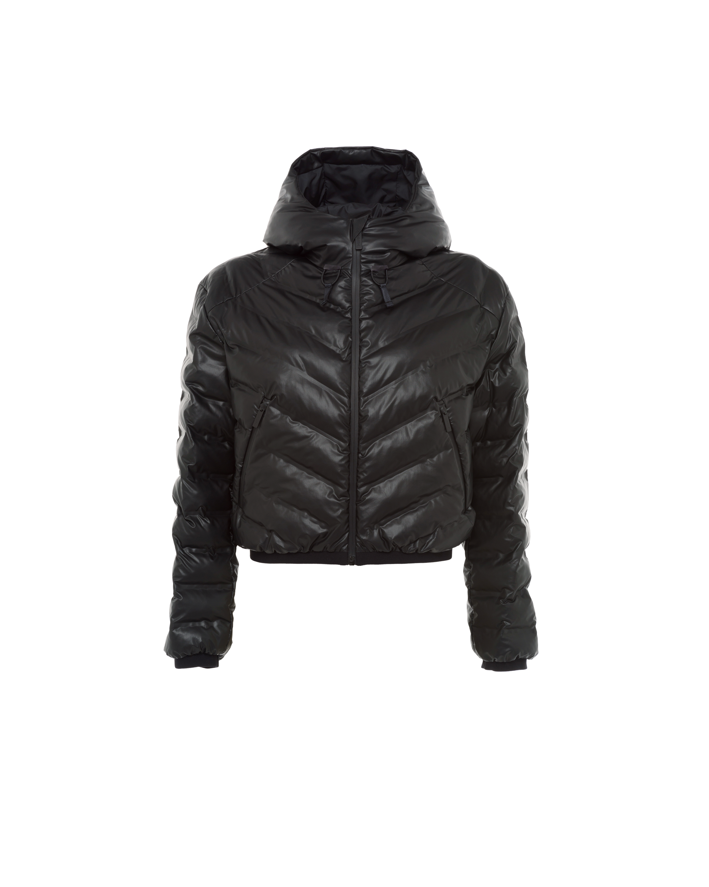 Black Light Re nylon Hooded Puffer Jacket PRADA