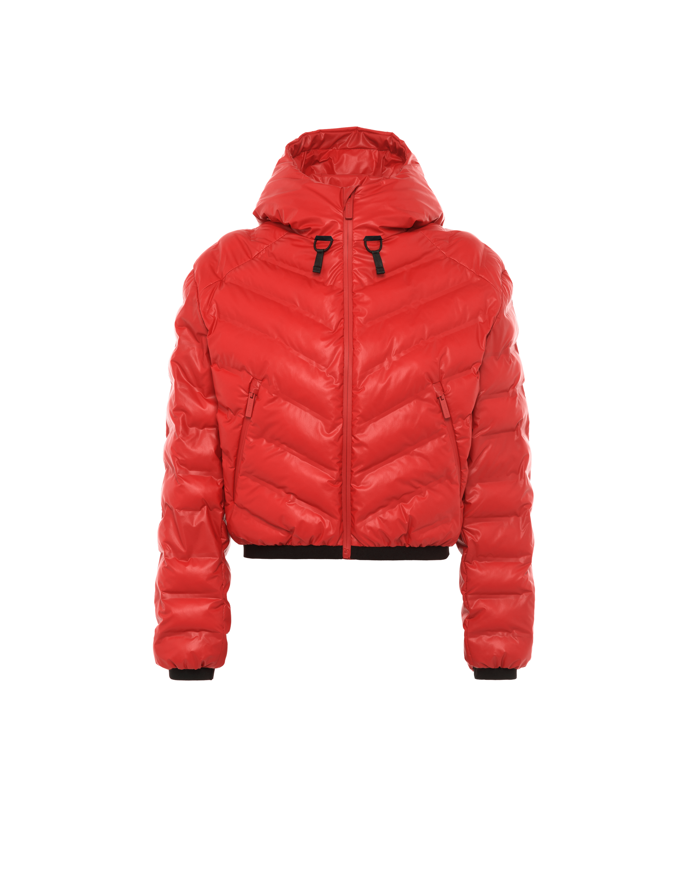 Prada Light Nylon Hooded Puffer Jacket In Paint Red