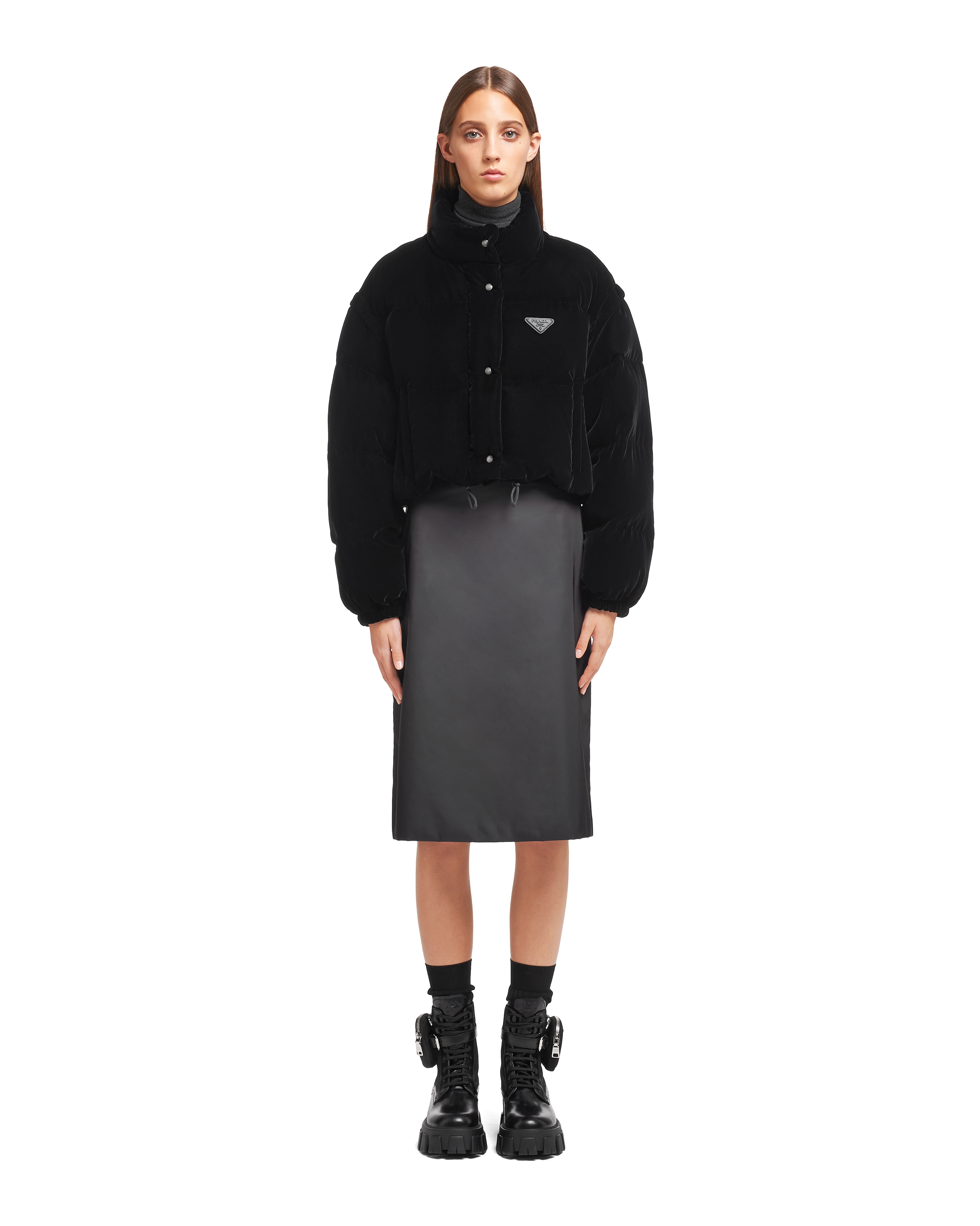 Black Velvet puffer jacket | Prada