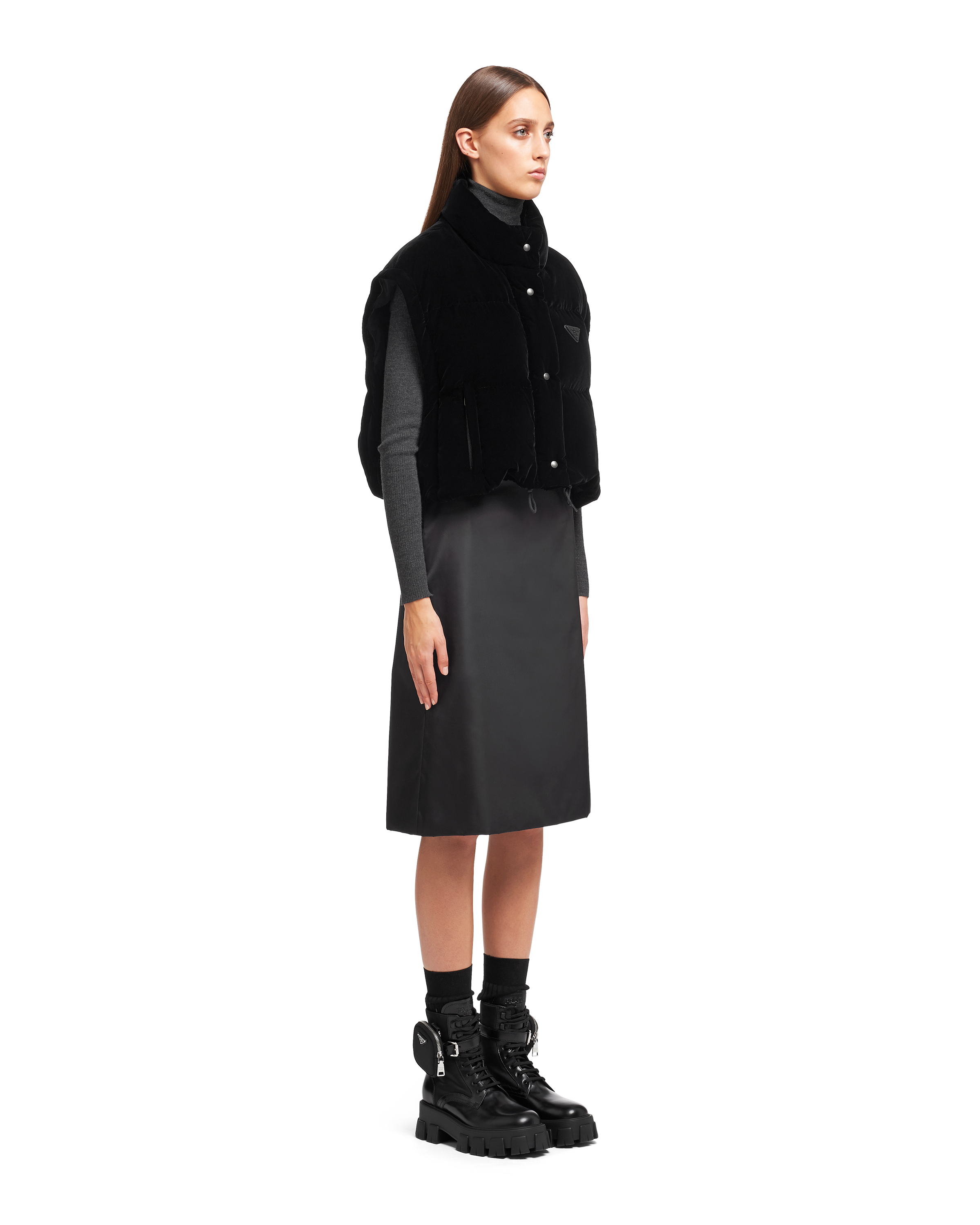 Prada velvet shop puffer jacket