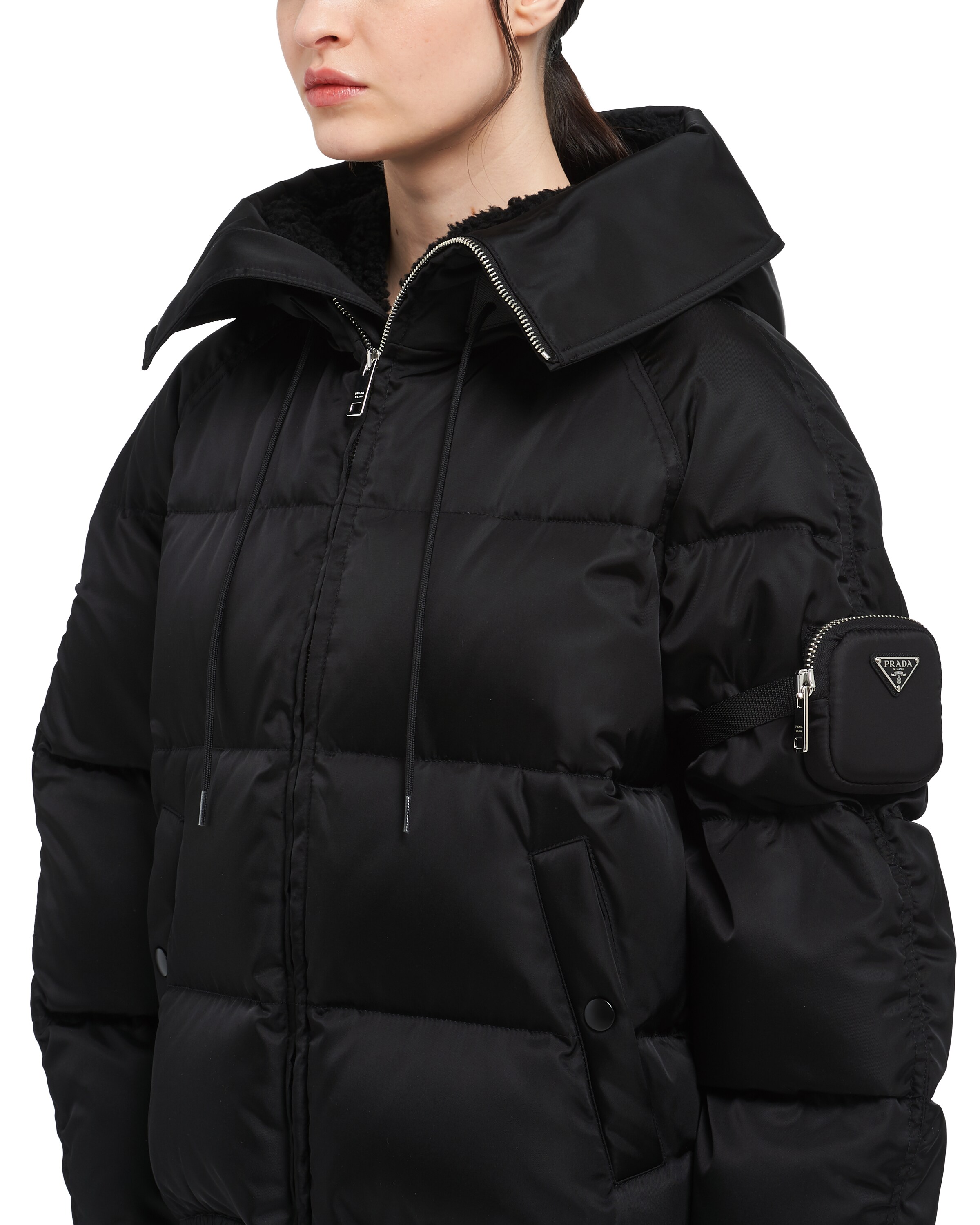 prada nylon gabardine puffer jacket
