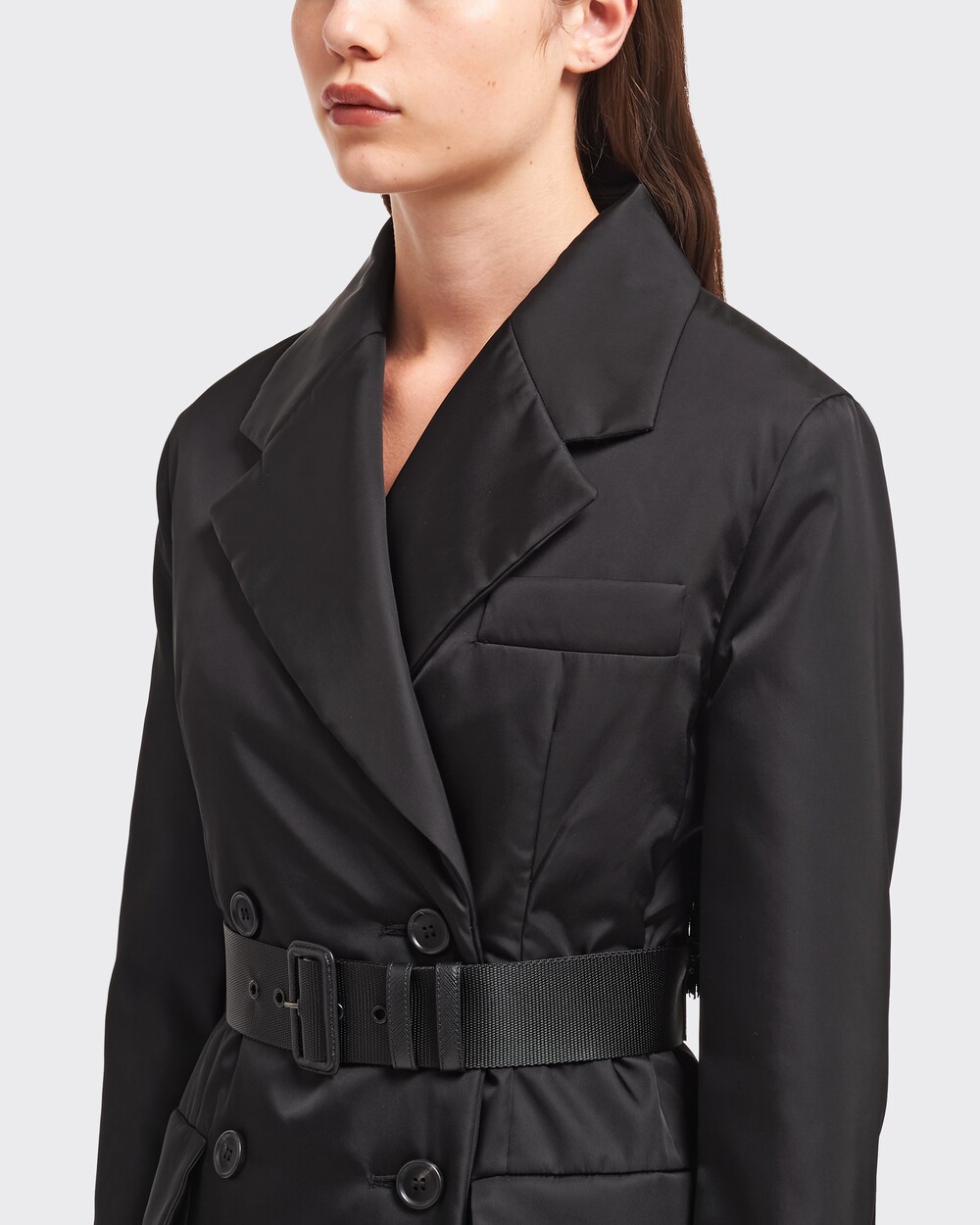 prada nylon belted jacket