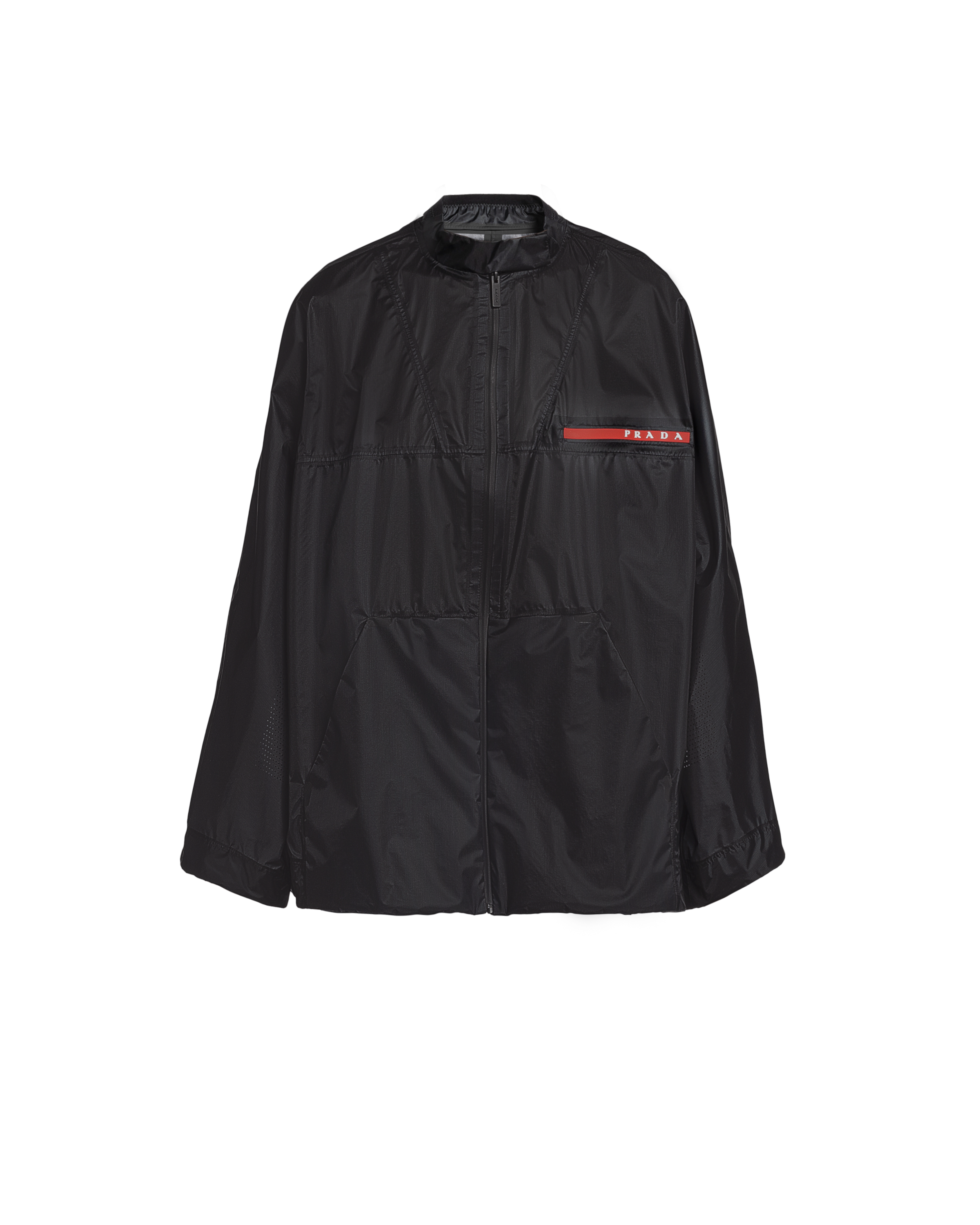 Prada Ripstop Windbreaker In Black