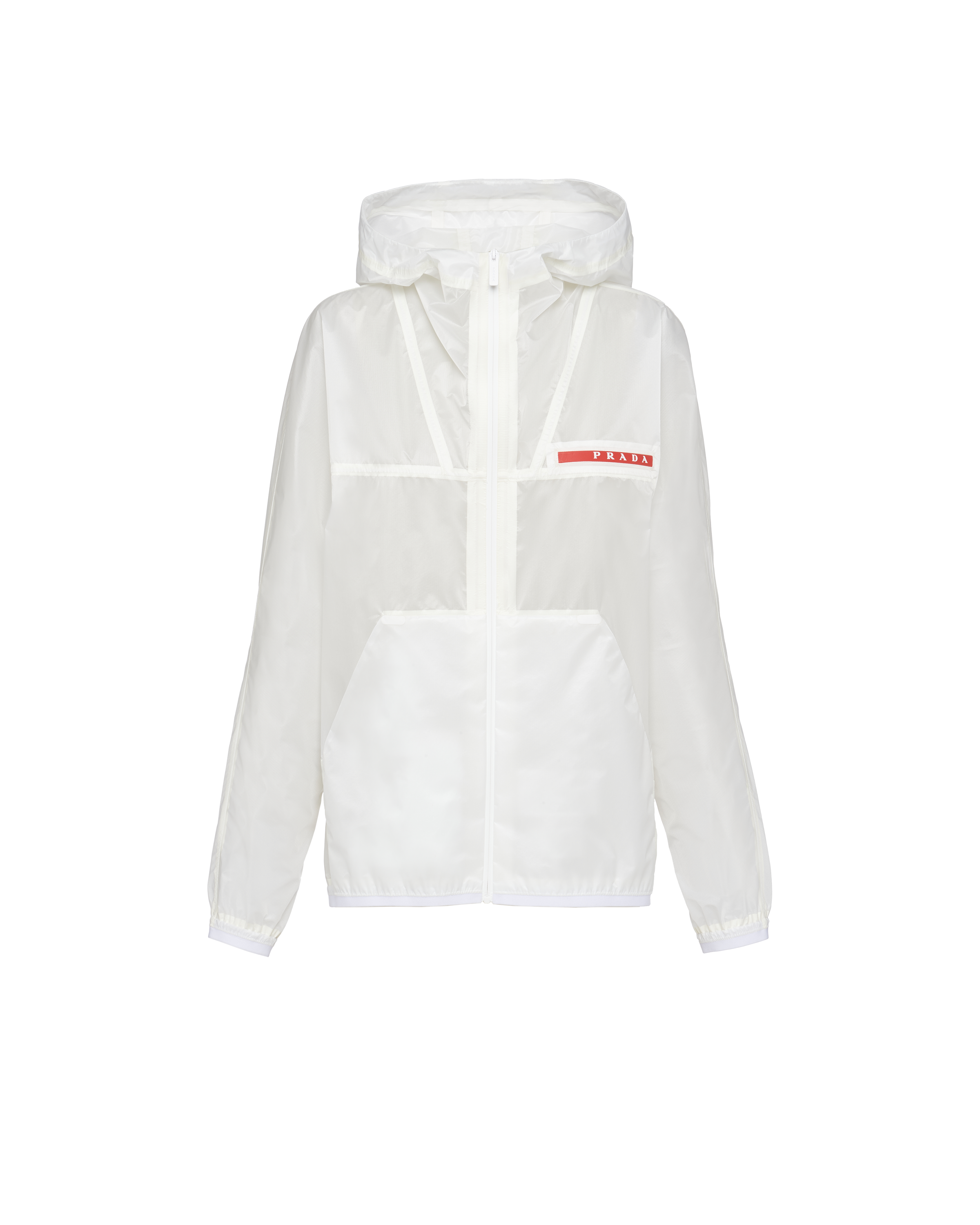 Prada Ripstop Hooded Windbreaker In White