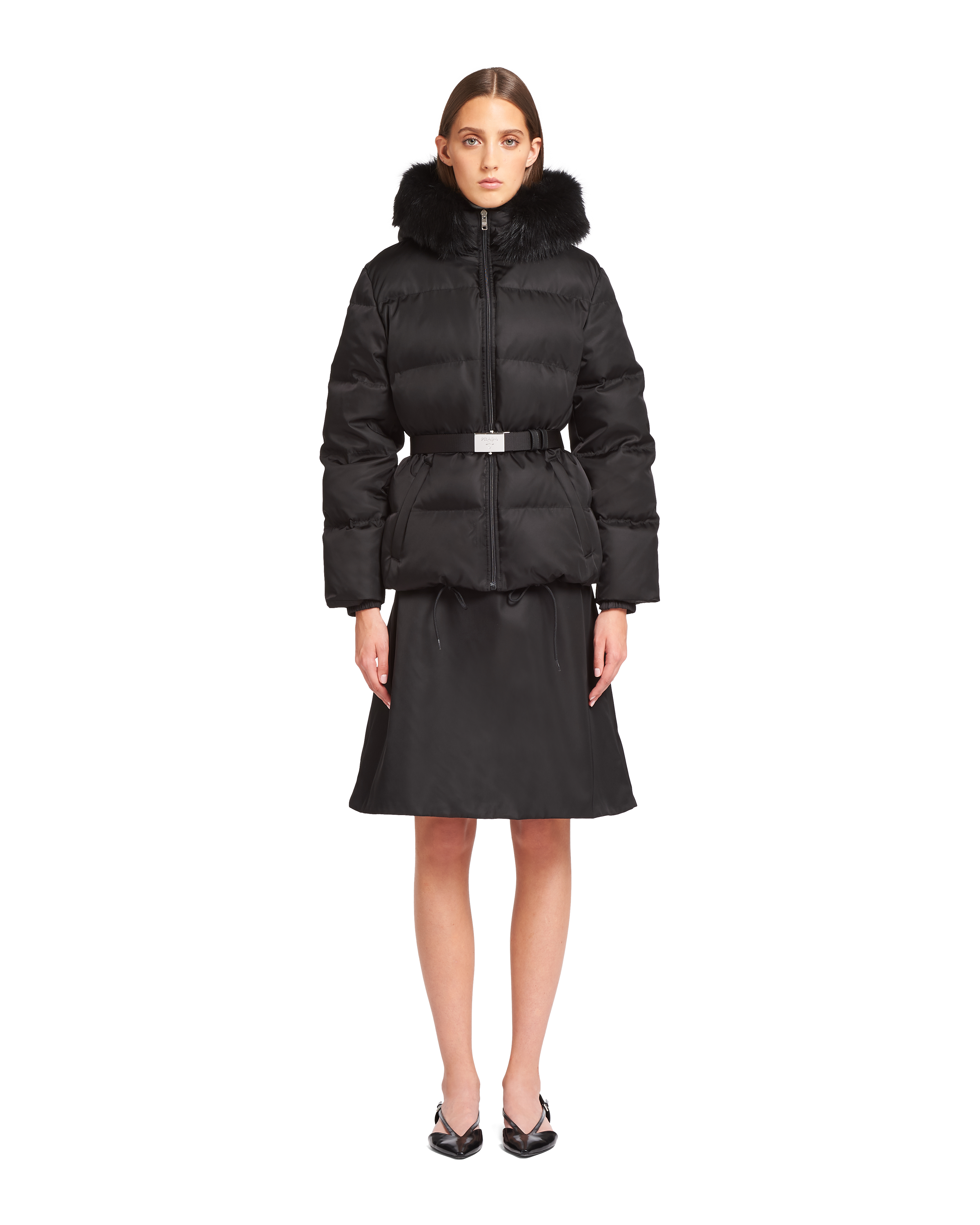 Prada belted down puffer jacket Clearance