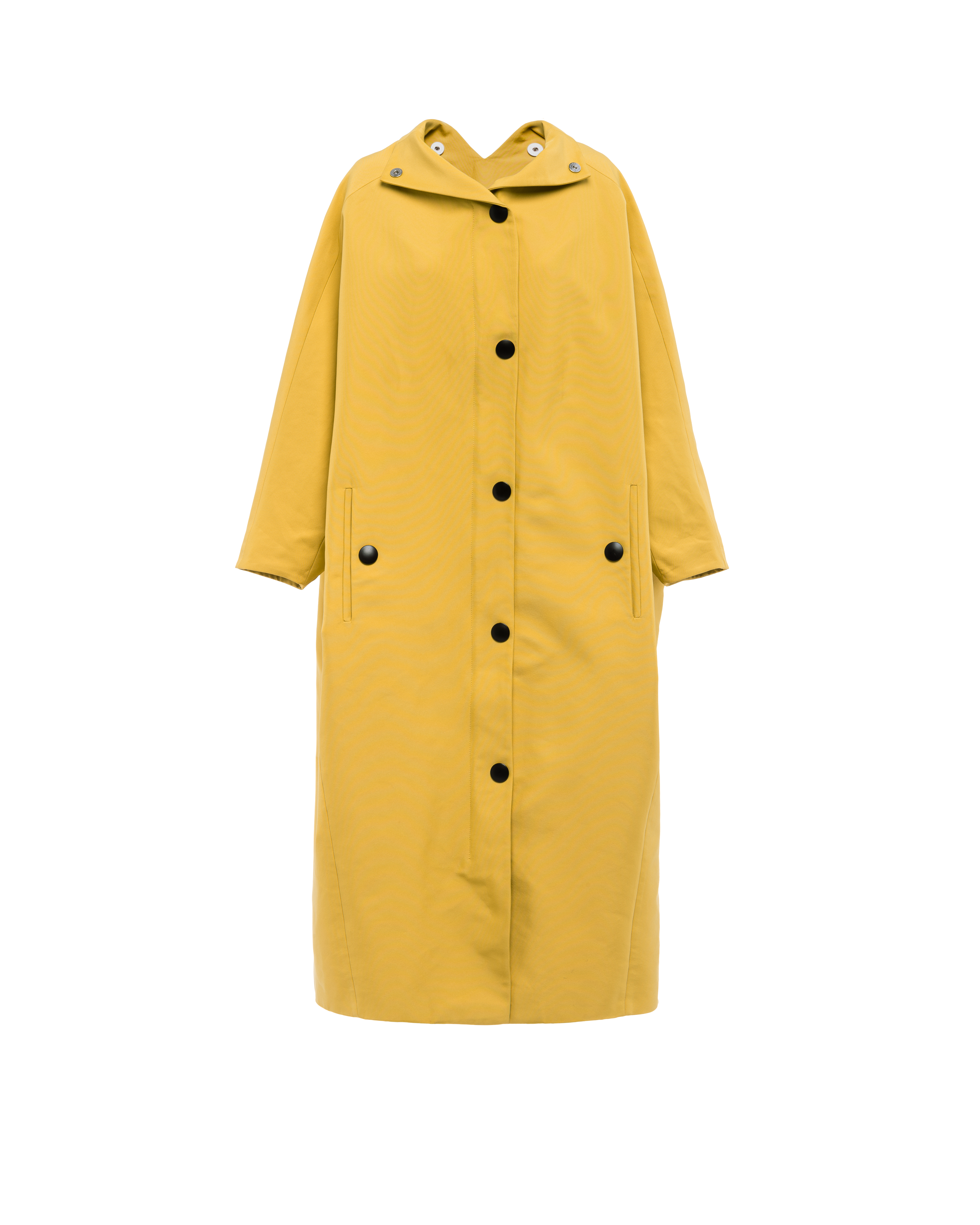 Mustard Canvas hooded raincoat | Prada