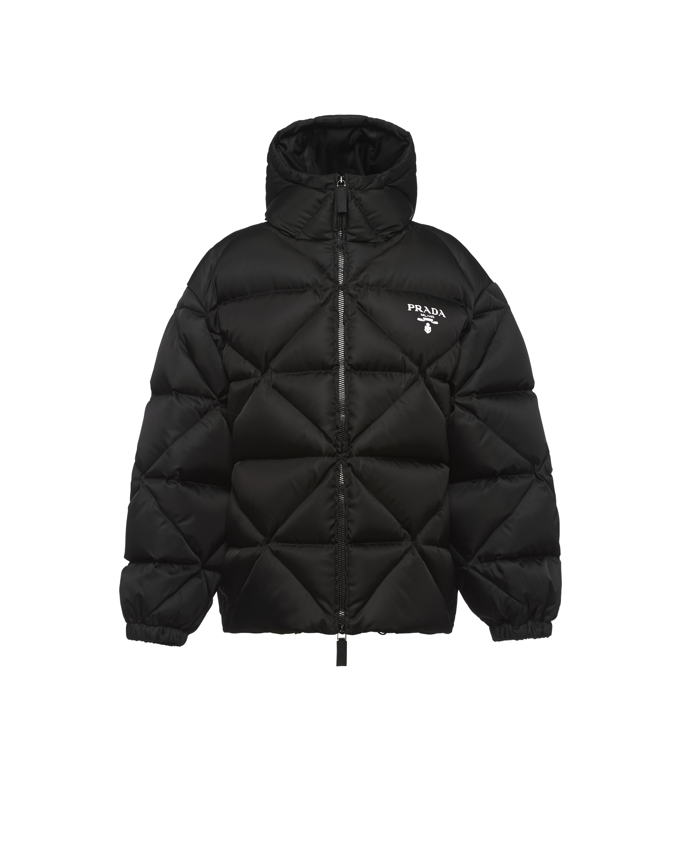 Prada Oversized Re-nylon Gabardine Down Jacket In Black