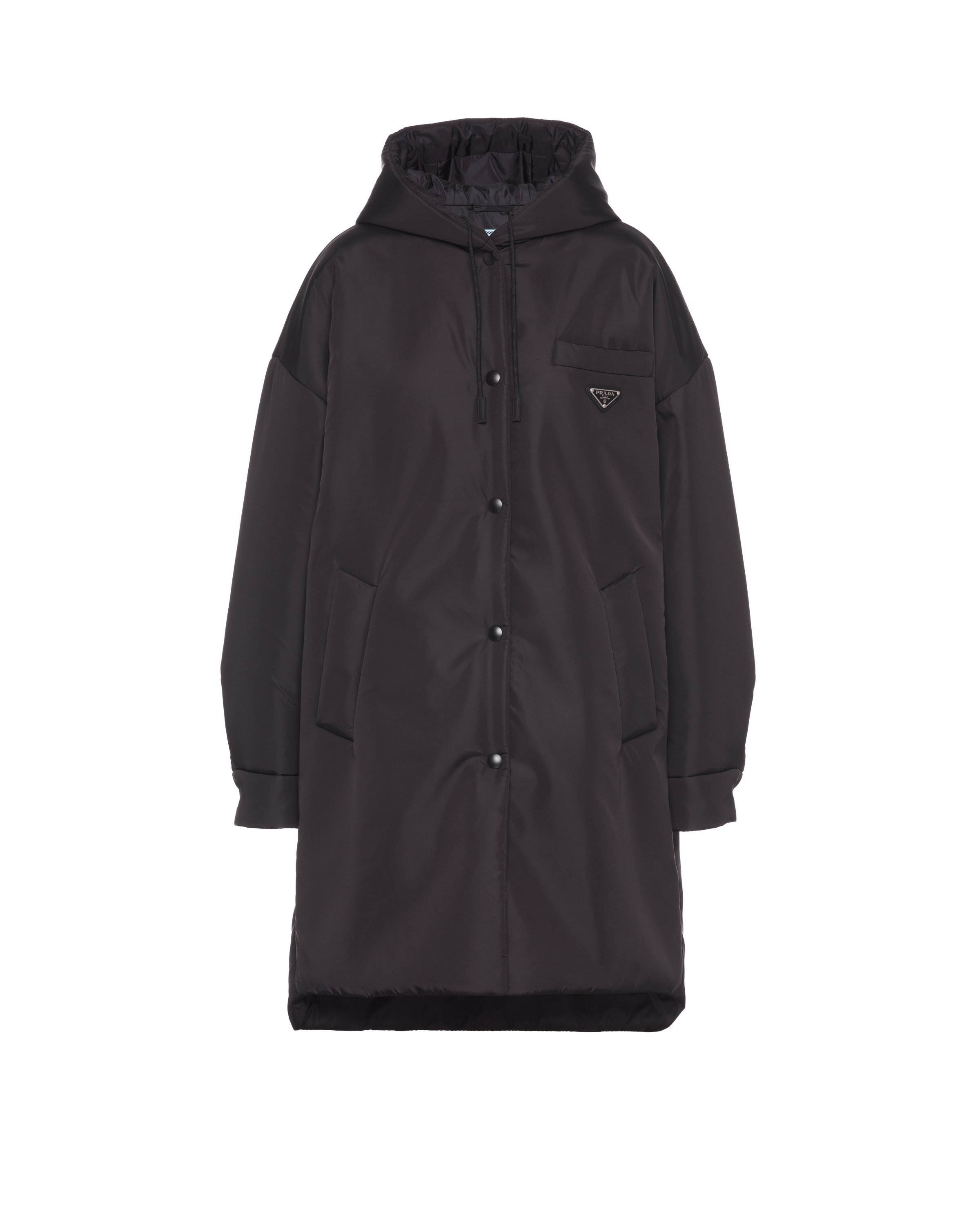 Prada Oversized Light Re-nylon Raincoat In Black