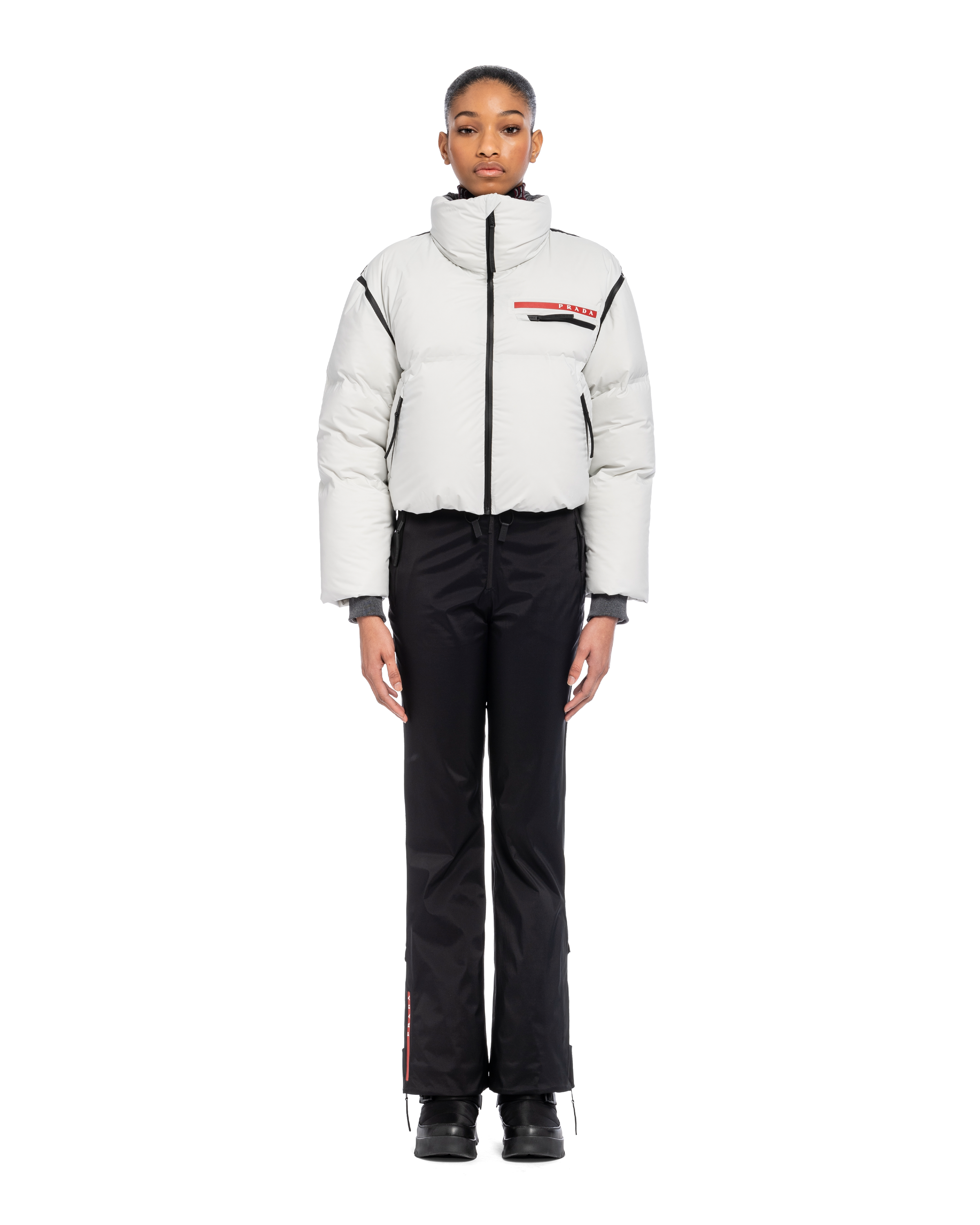 PRADA プラダ 半袖 ピケx Re-Nylon モックタートルネック新作 L