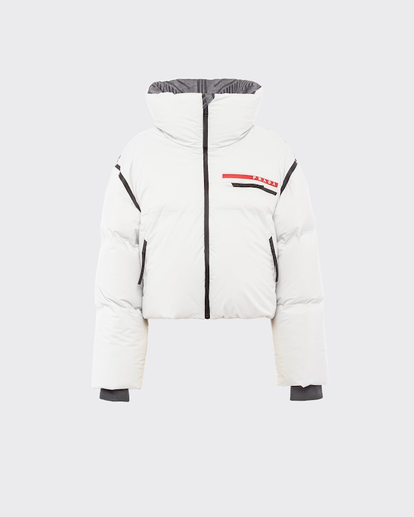 Chalk/grey Light Re-nylon Down Jacket | PRADA