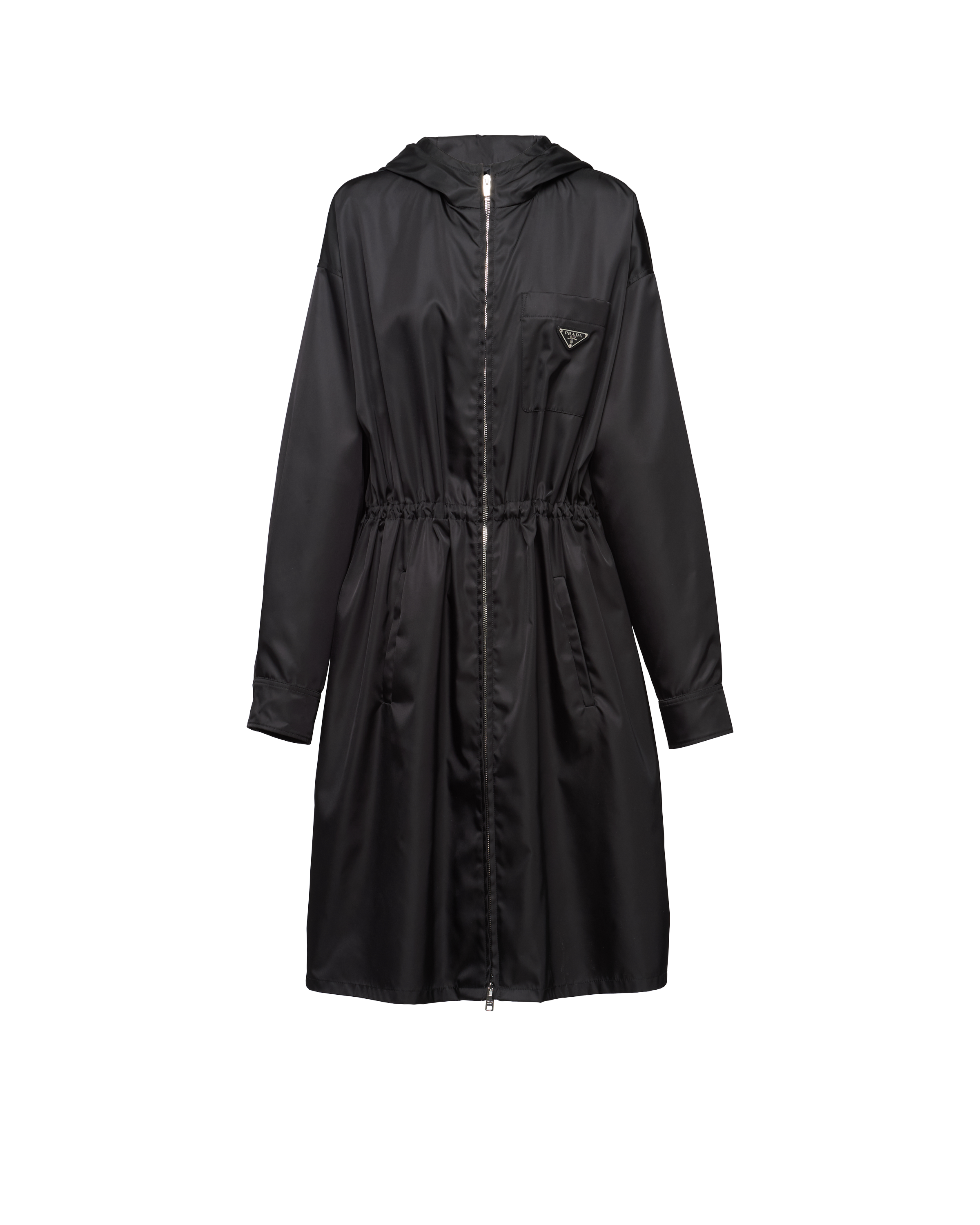 Shop Prada Re-nylon Raincoat In Black