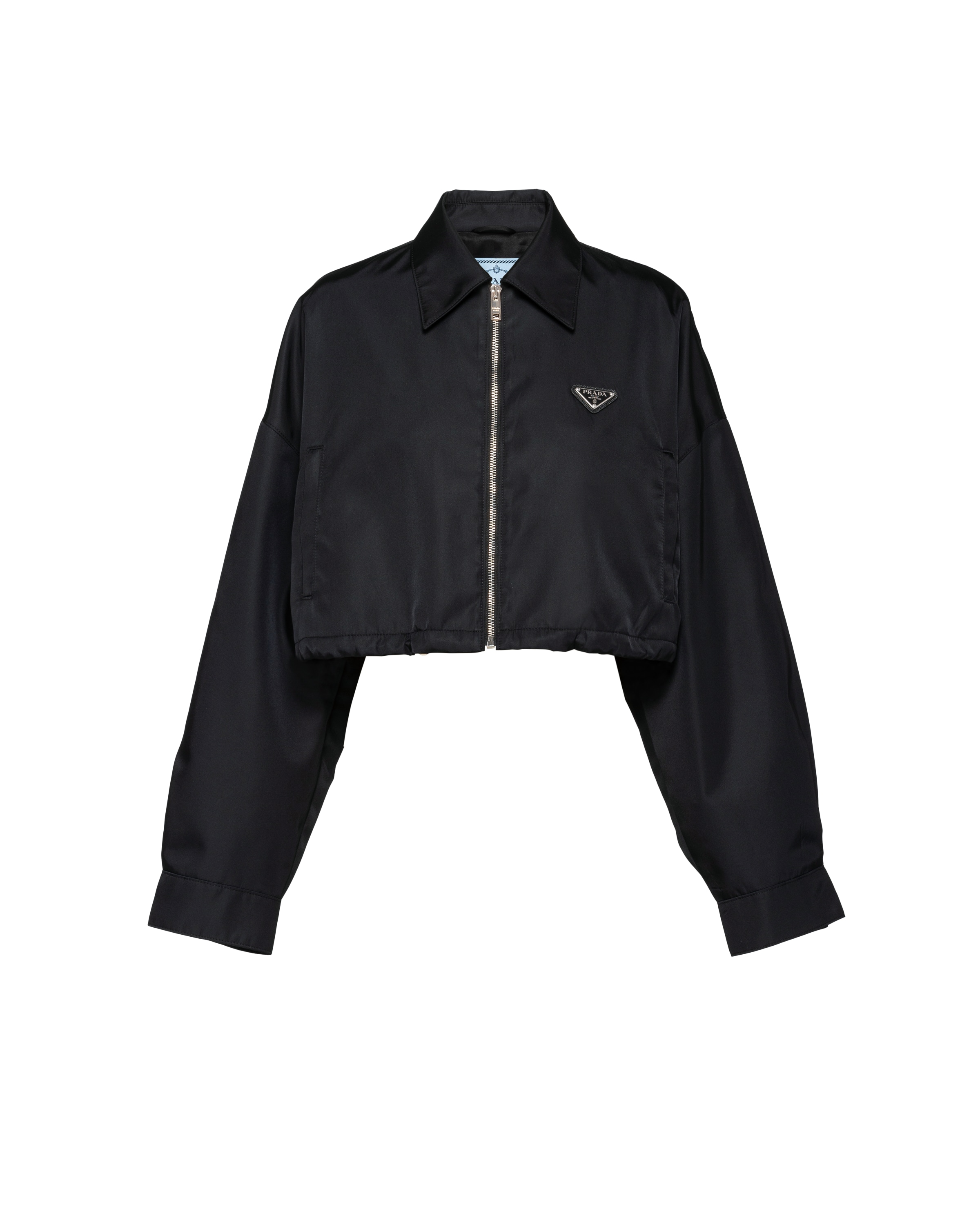 Prada Blouson Court En Re-nylon, Femme, Noir, Taille 36