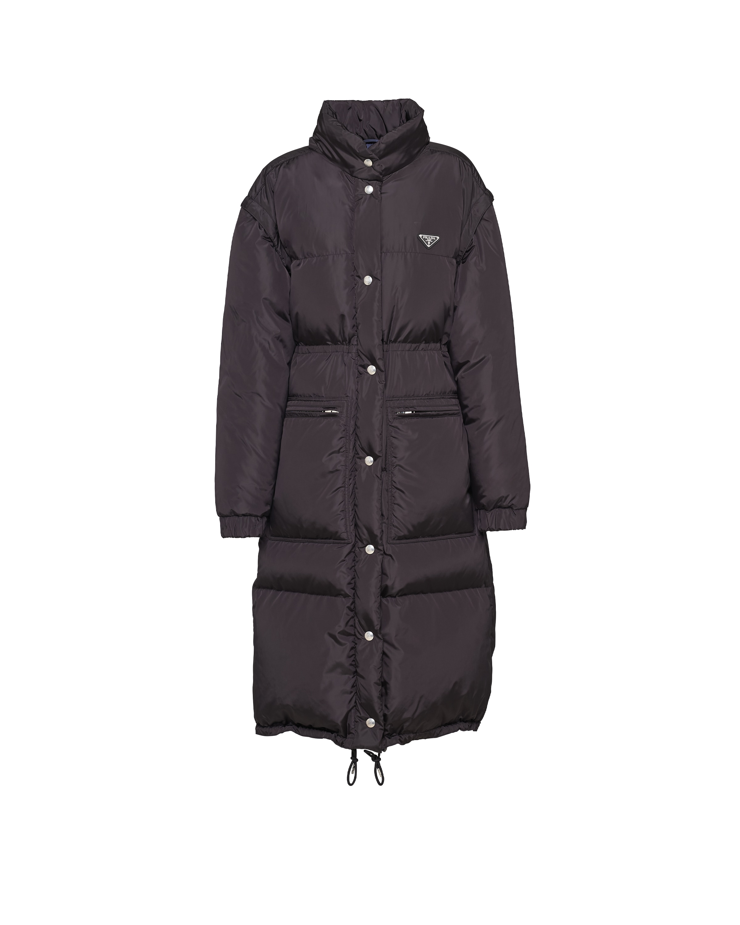 Prada Daunenmantel Aus Re-nylon, Damen, Schwarz/blau, Größe 46