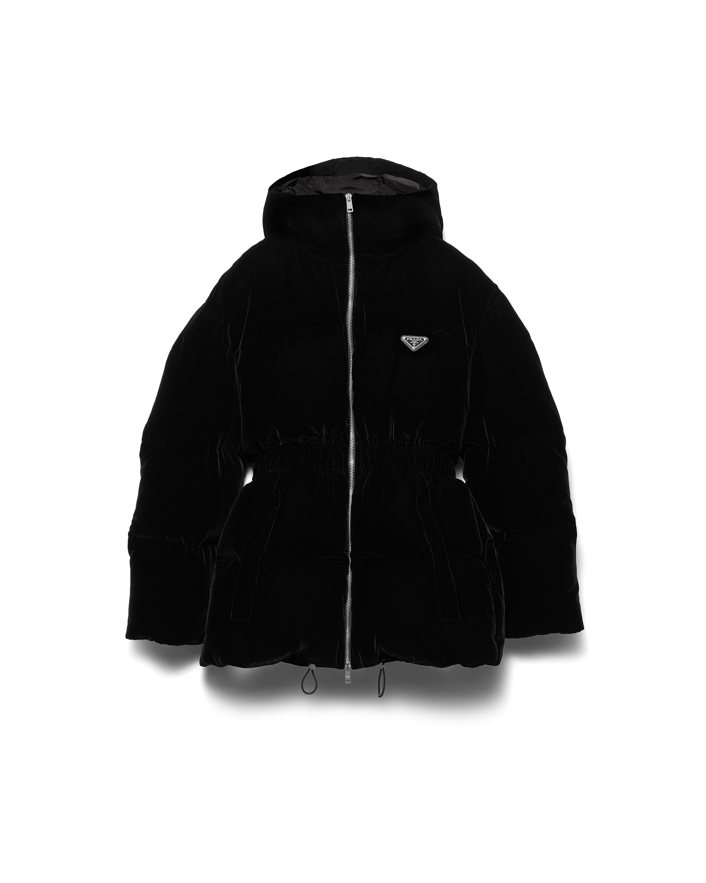 Prada Chaqueta De Plumón Y Terciopelo, Mujer, Negro, Talla 36