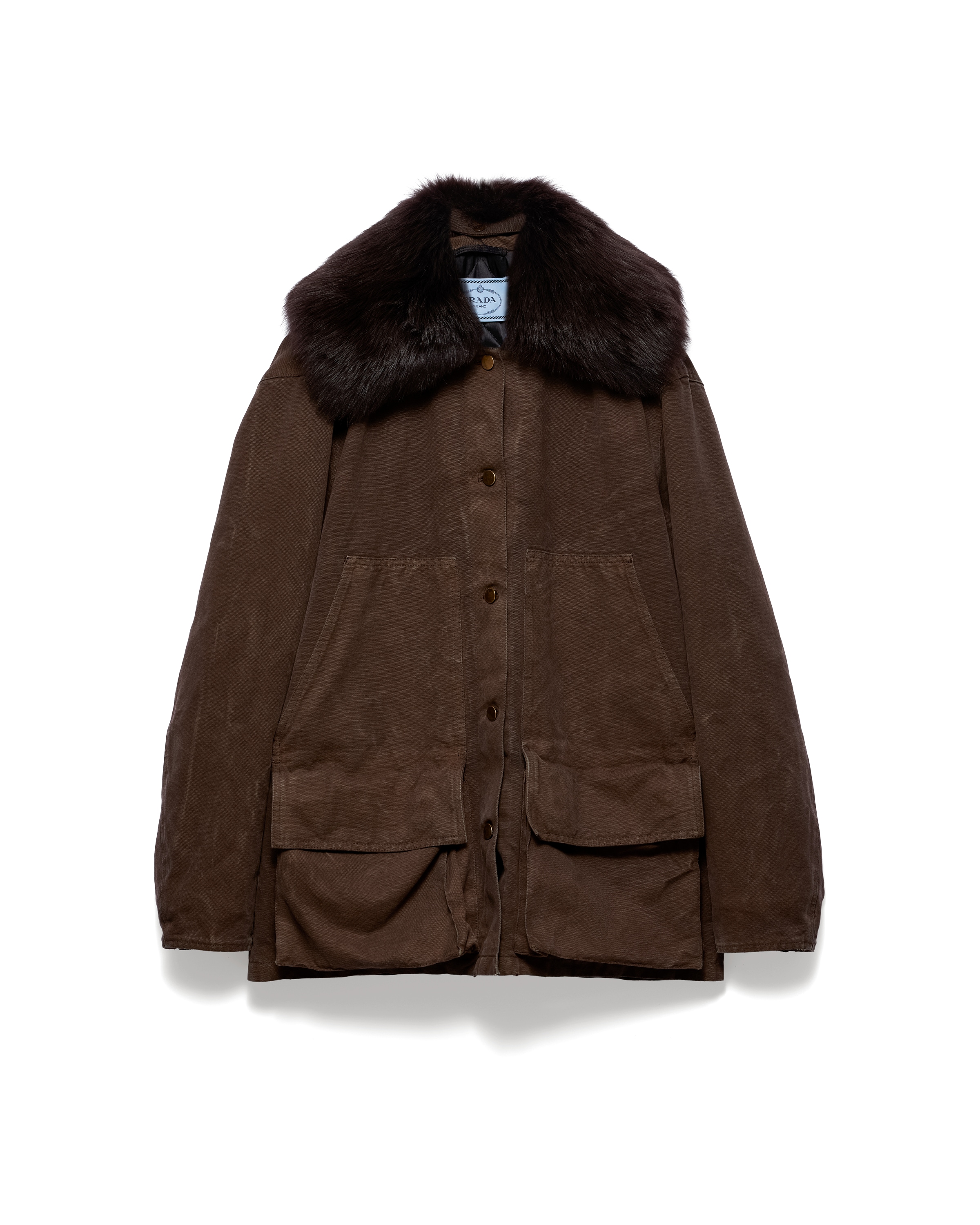 Prada Giubbotto In Canvas, Donna, Marrone, Taglia 40