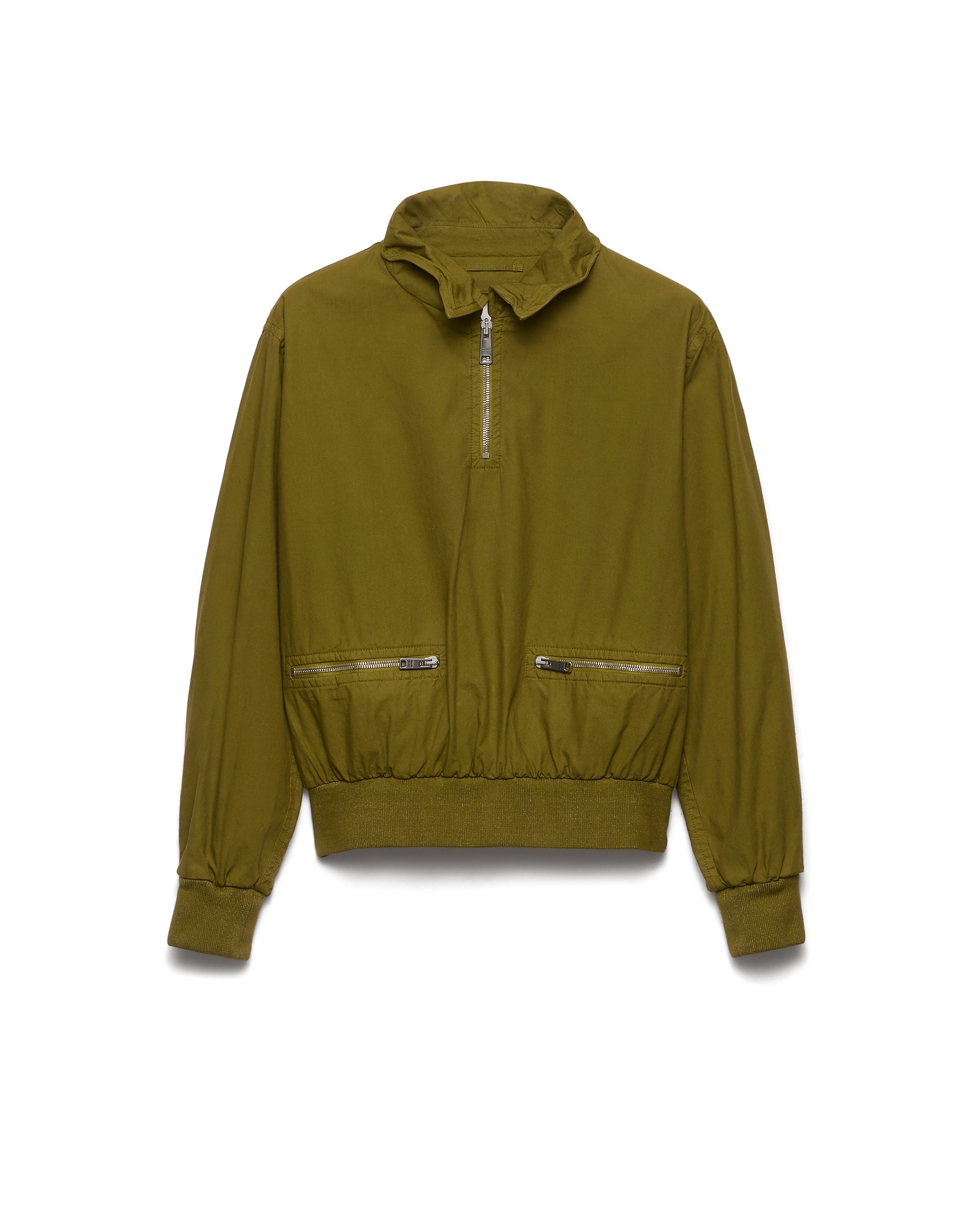 Prada Giubbotto In Popeline, Donna, Verde Oliva, Taglia 40