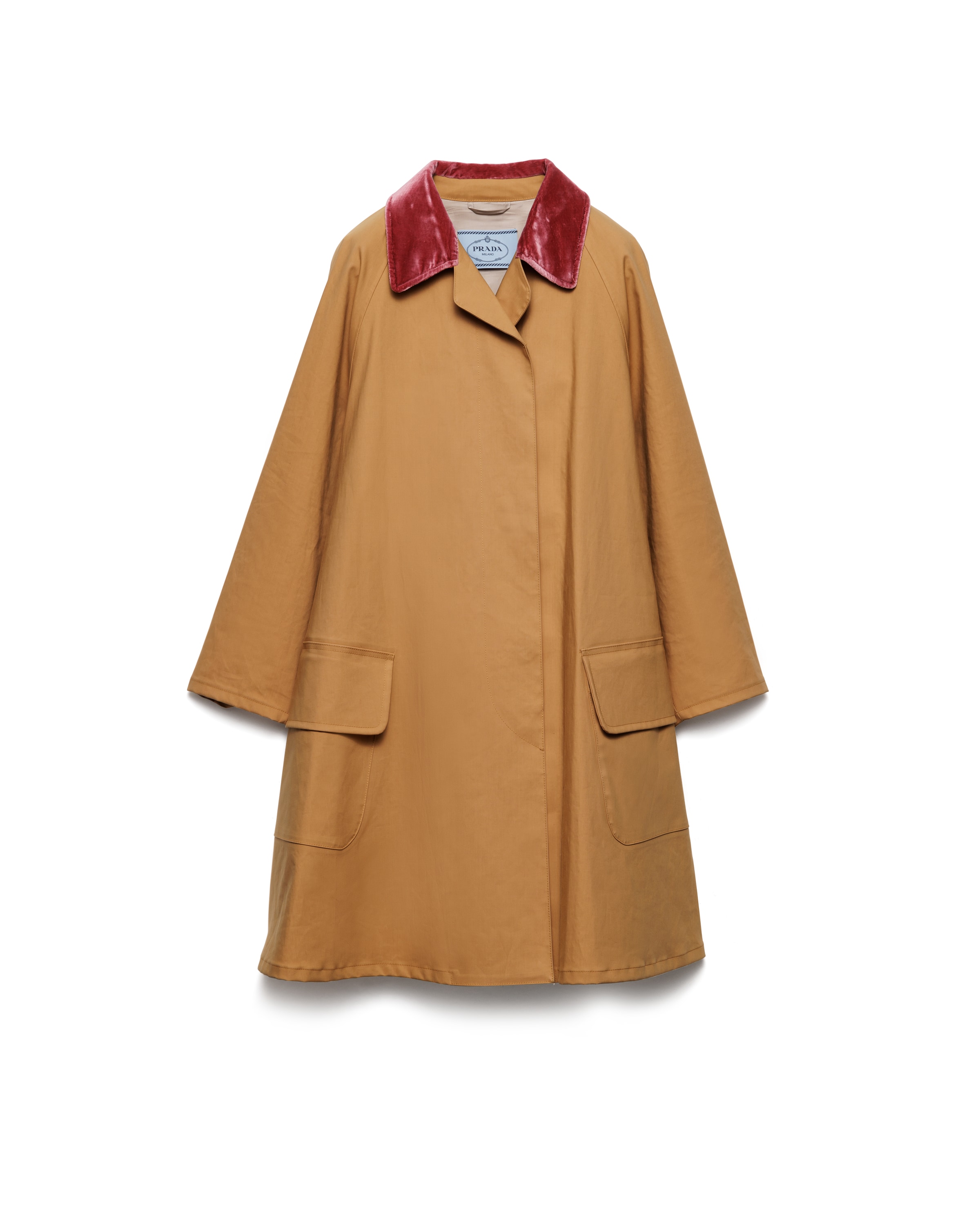 Prada Impermeabile In Cotone, Donna, Miele, Taglia 38
