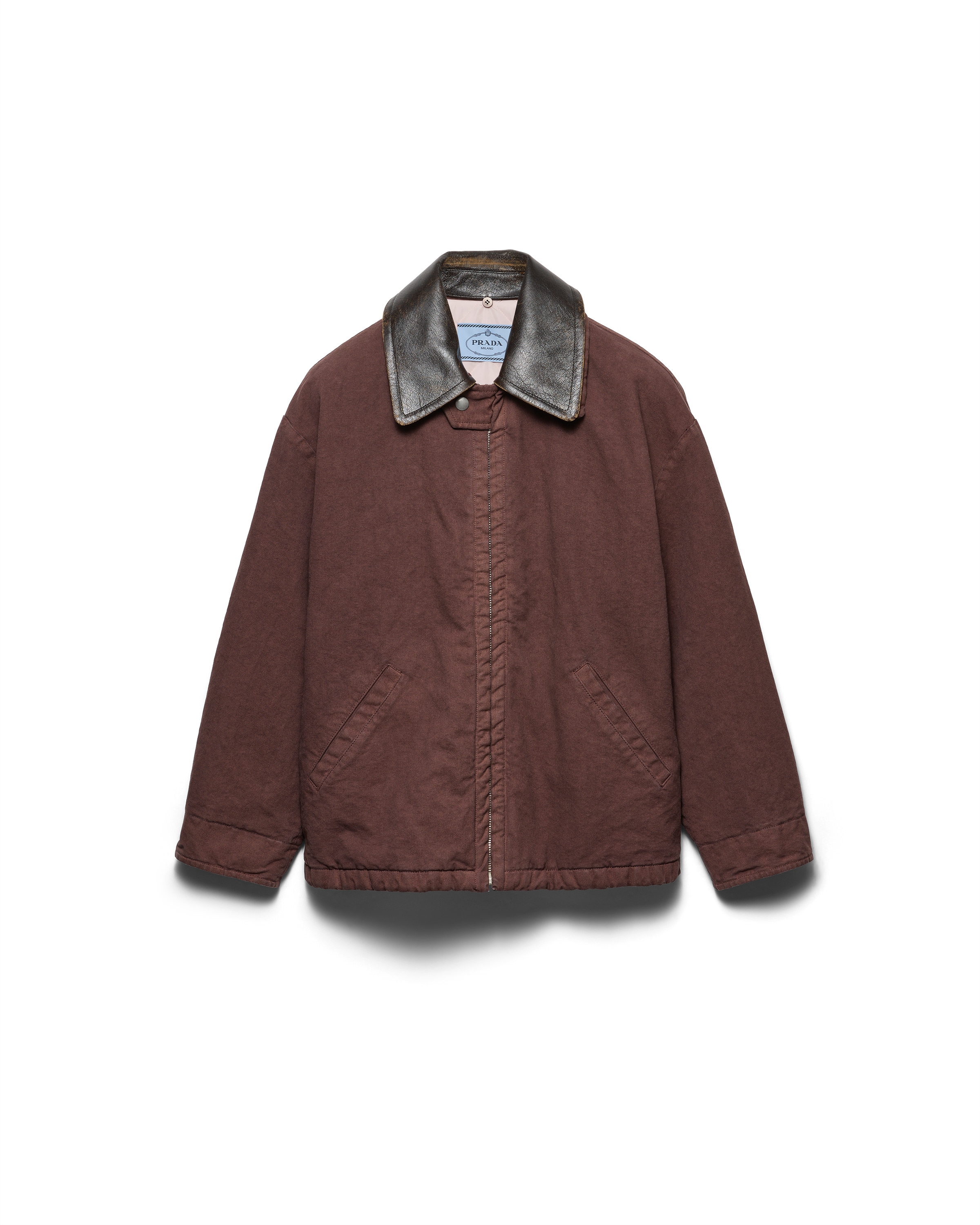 Prada Veste Caban En Toile Ancienne, Femme, Grenat, Taille 42