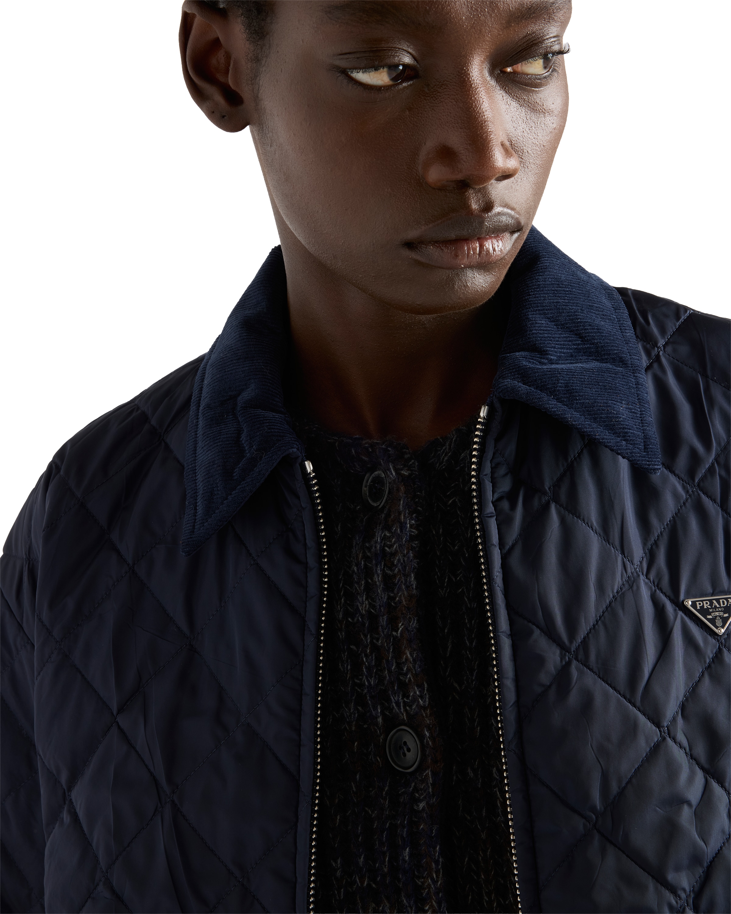 Prada Re-nylon Blouson Jacket In Blue