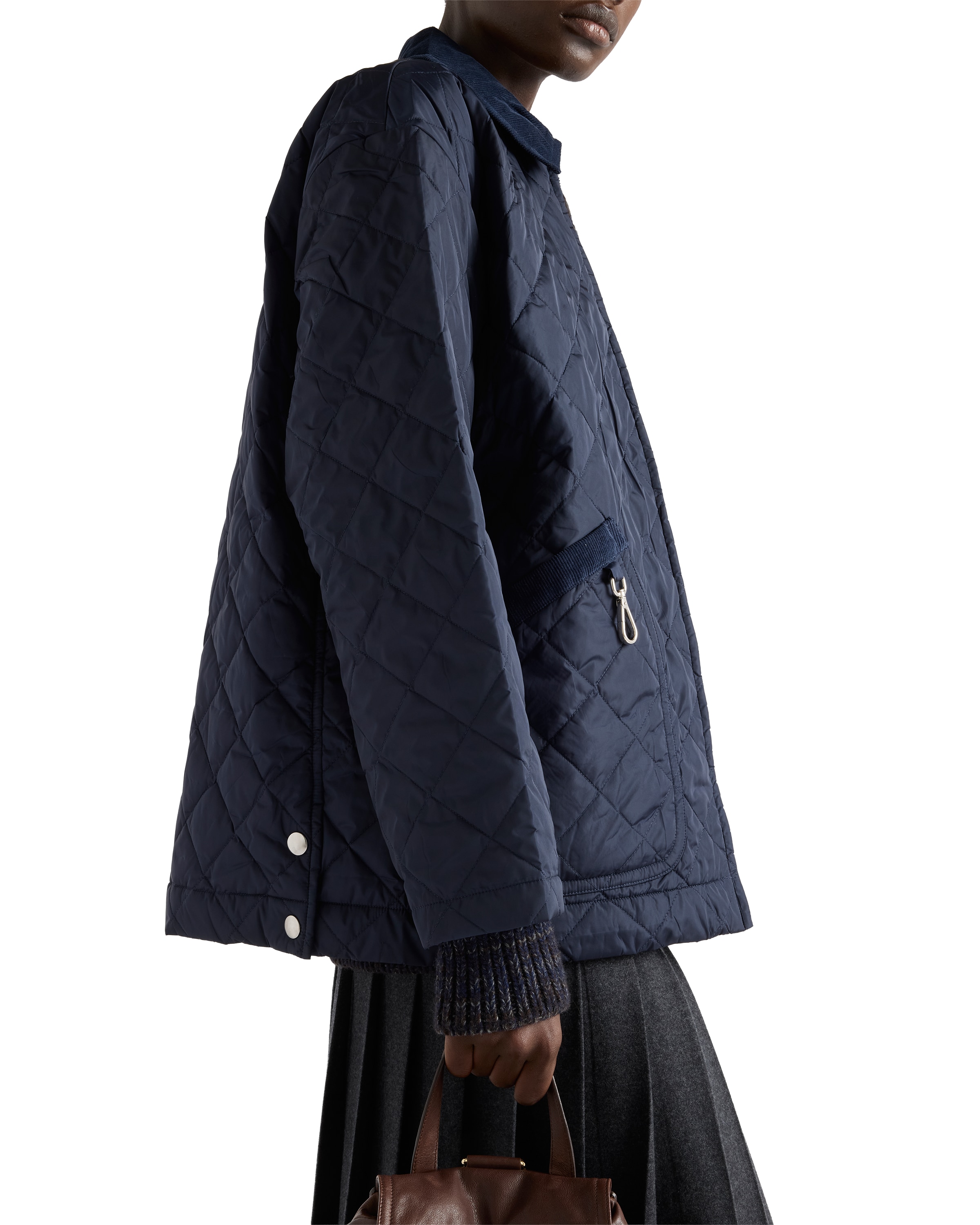 Prada Re-nylon Blouson Jacket In Blue