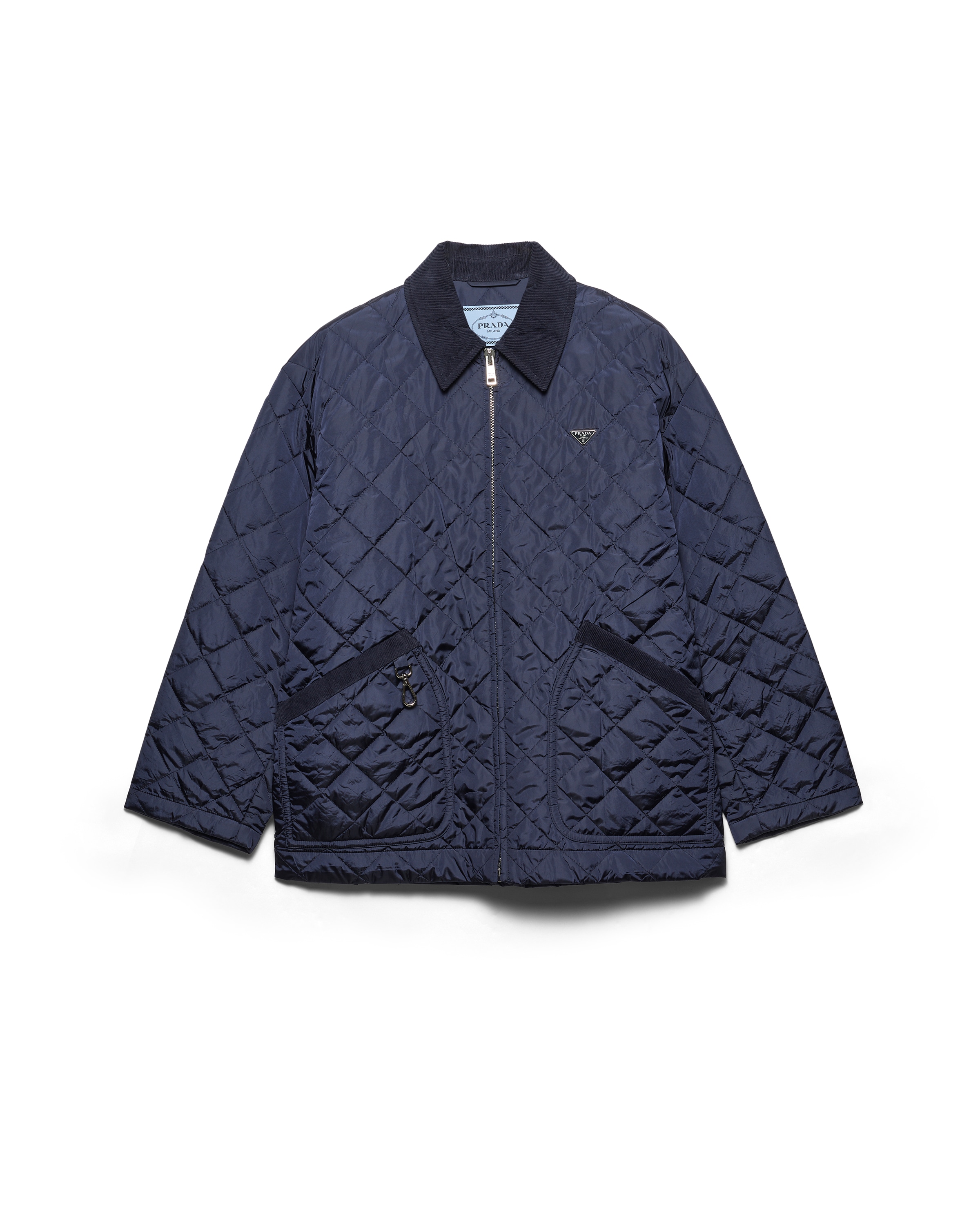 Prada Cazadora Estilo Sobrecamisa De Re-nylon, Mujer, Azul Real, Talla 40