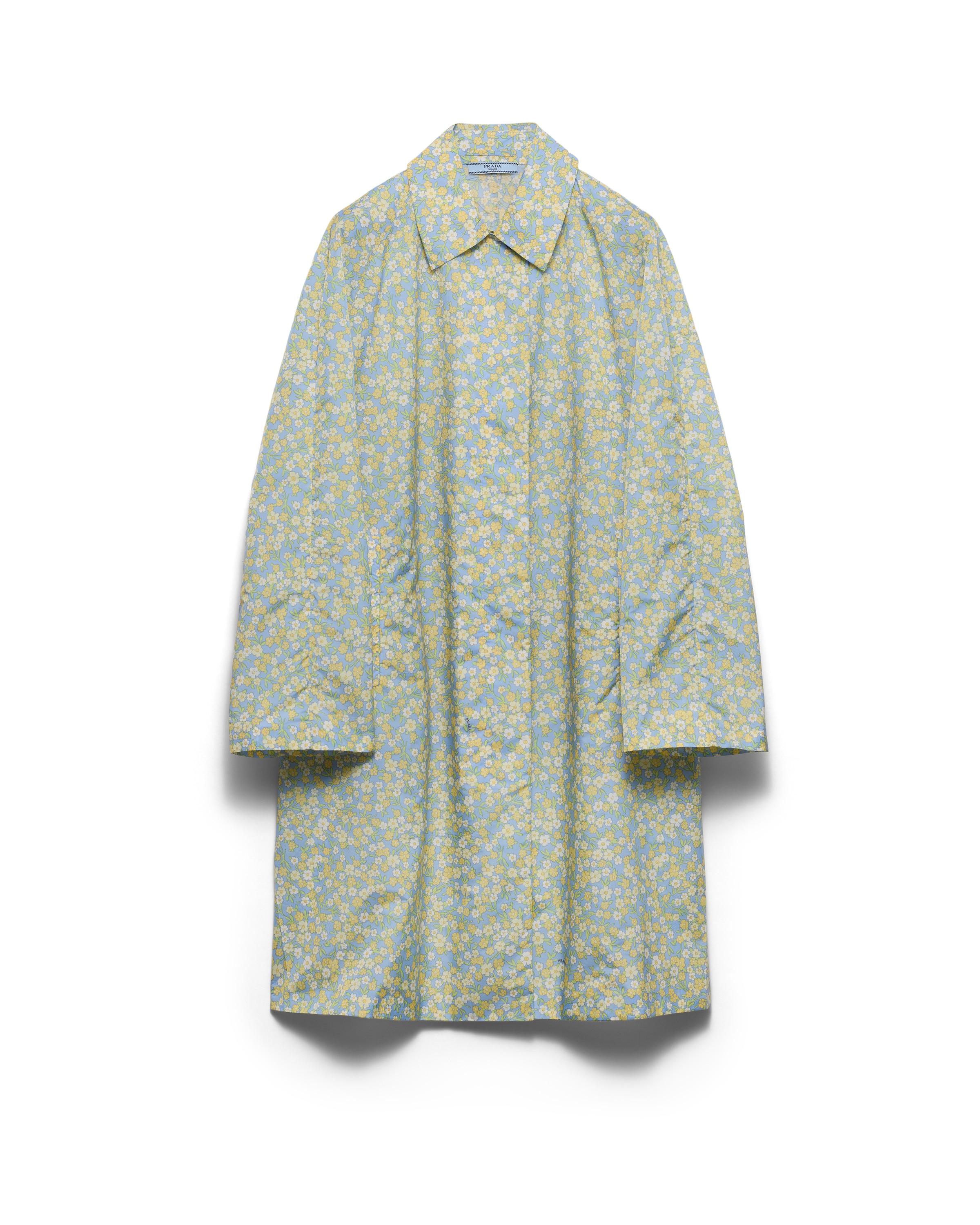 Prada Floral-printed Long-sleeved Coat In Multi