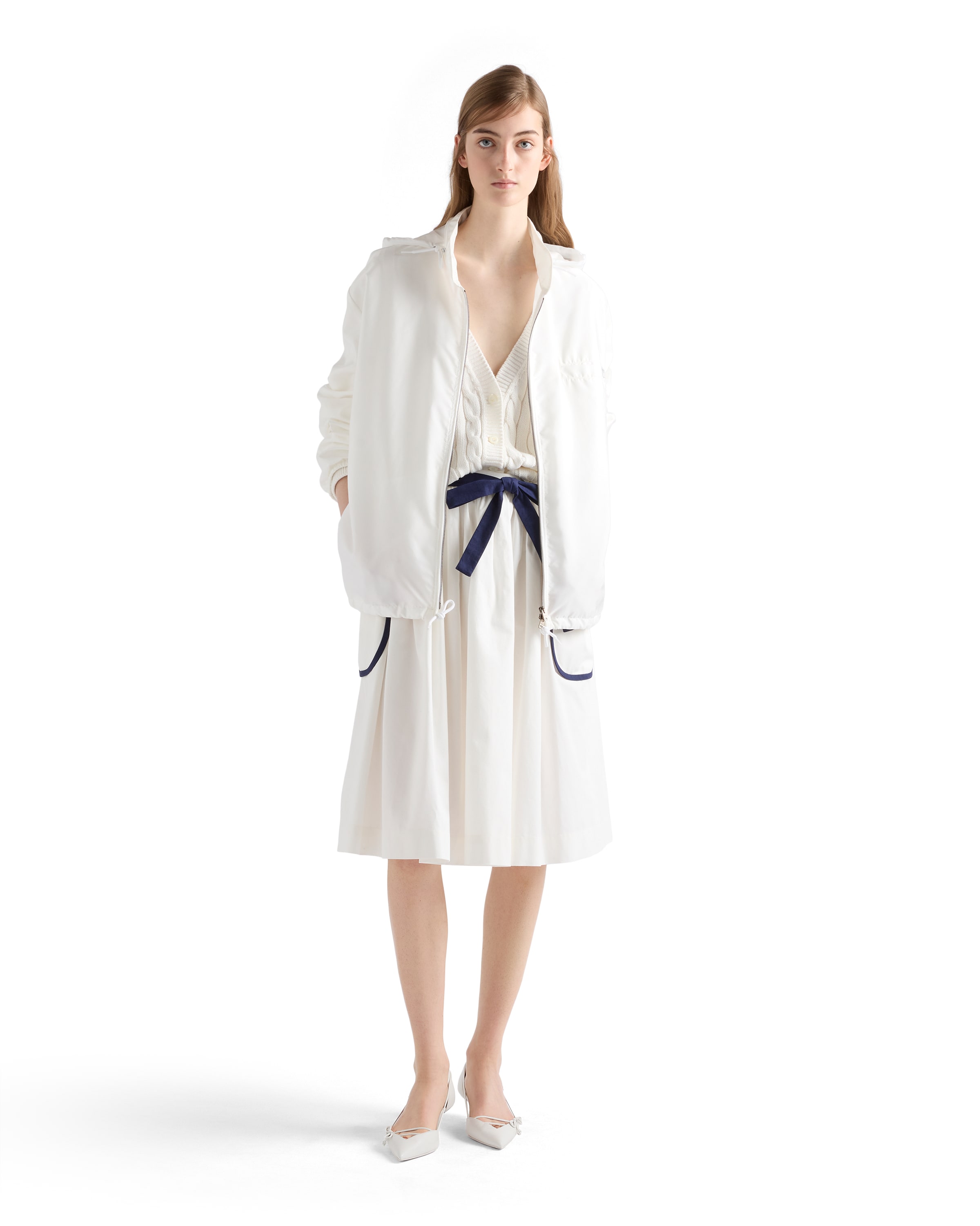 Prada Long-sleeved Casual Jacket In White