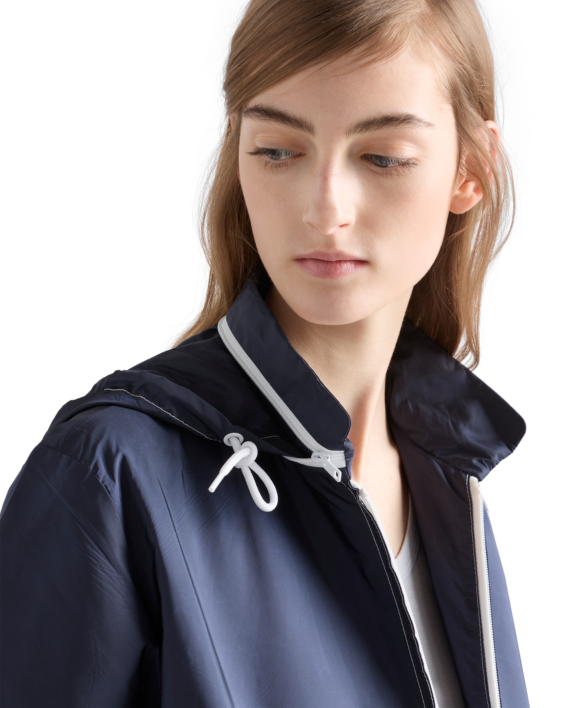 Prada Womens  Lightweight Re-nylon Blouson Jacket In Blue