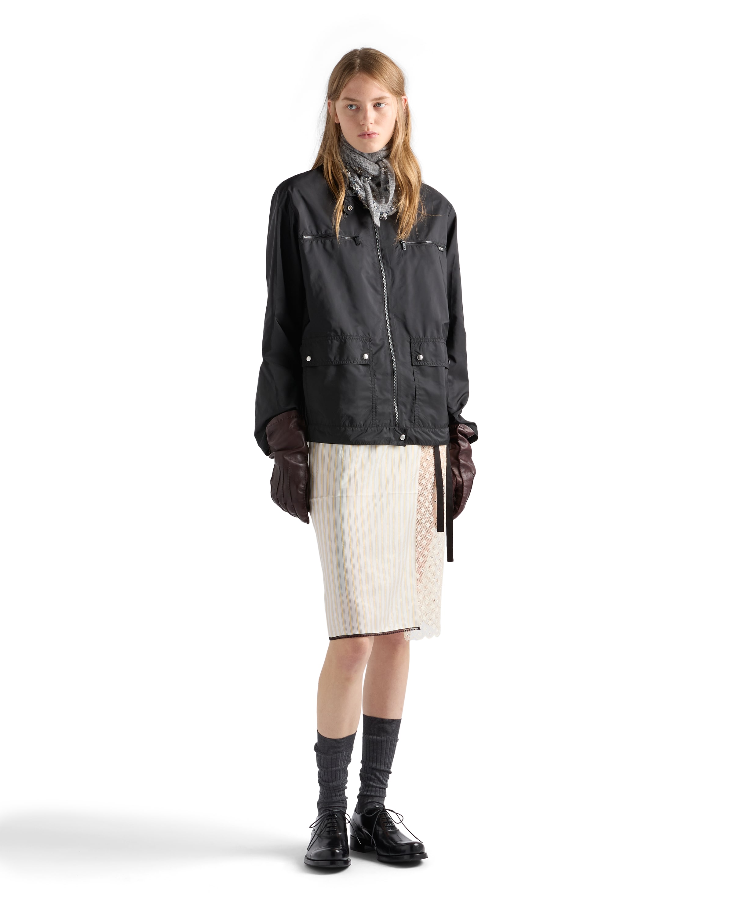 Prada Lightweight Re-nylon Blouson Jacket In Black