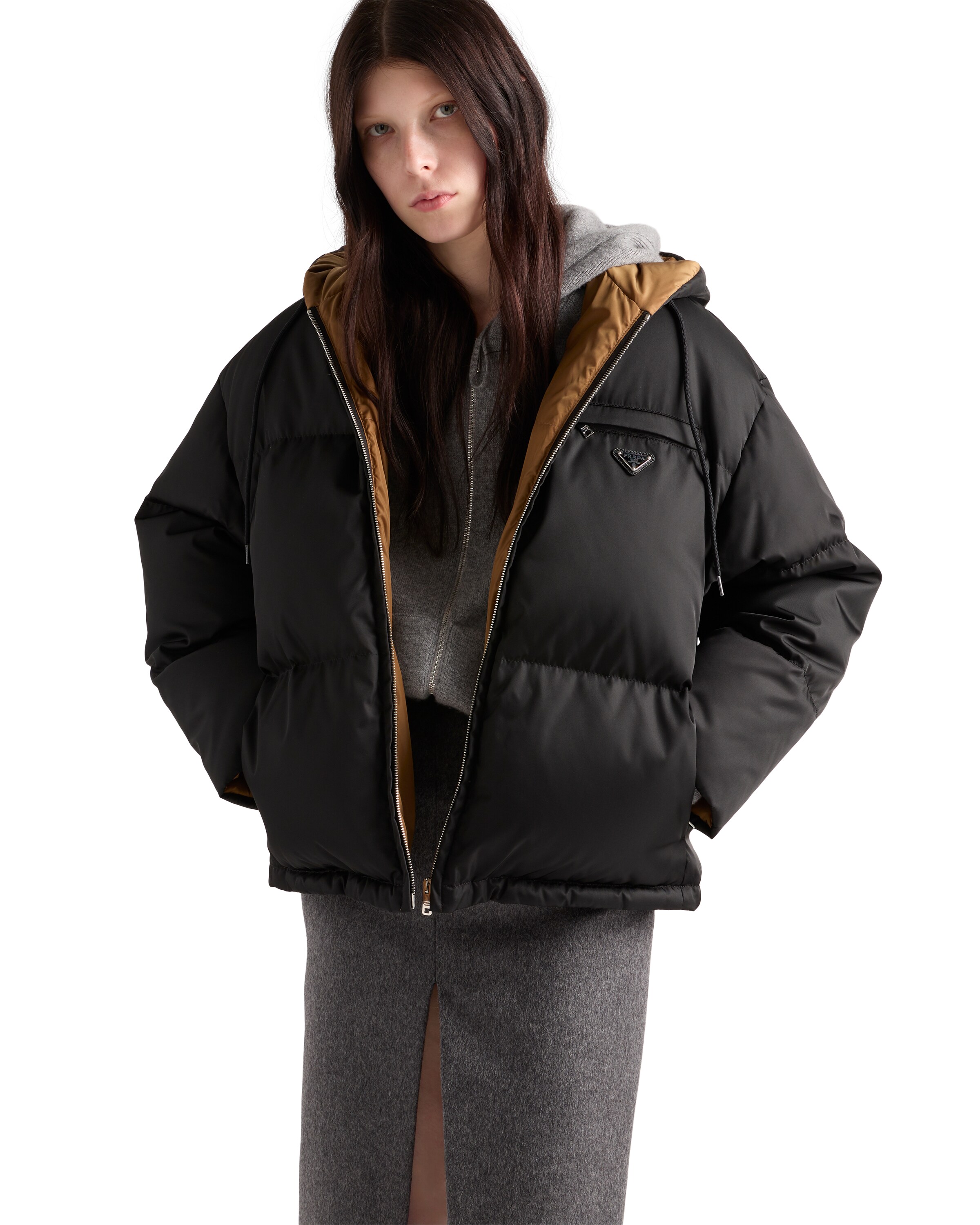 Prada Womens Black Re-nylon Padded Shell-down Jacket In Black