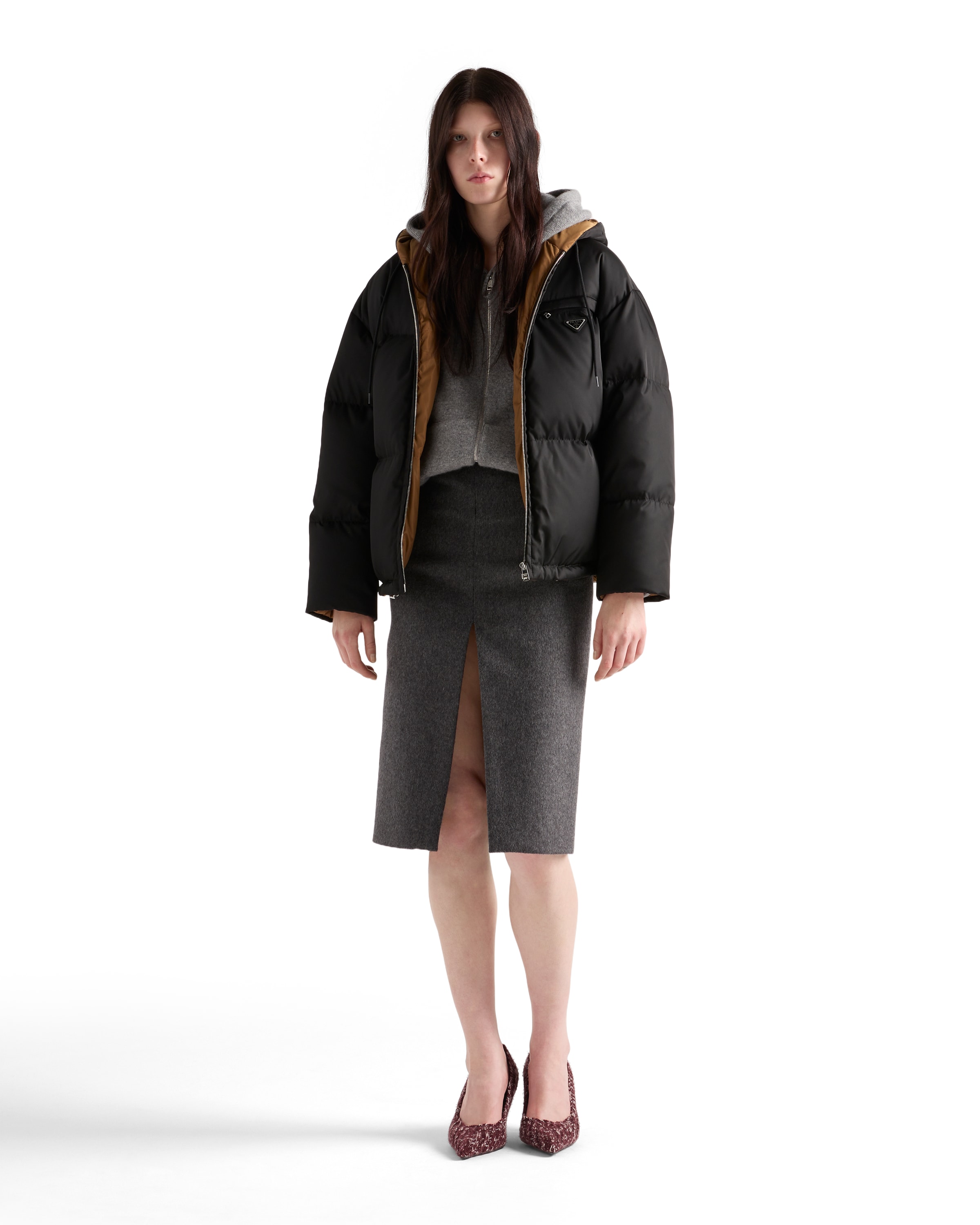 Prada Womens Black Re-nylon Padded Shell-down Jacket In Black