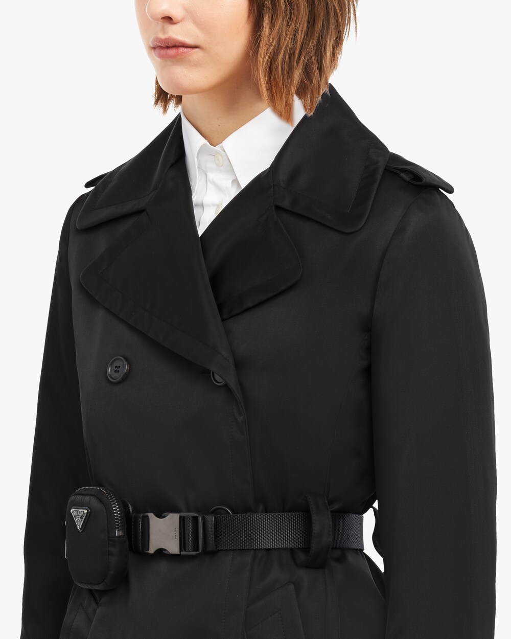 black trench pea coat
