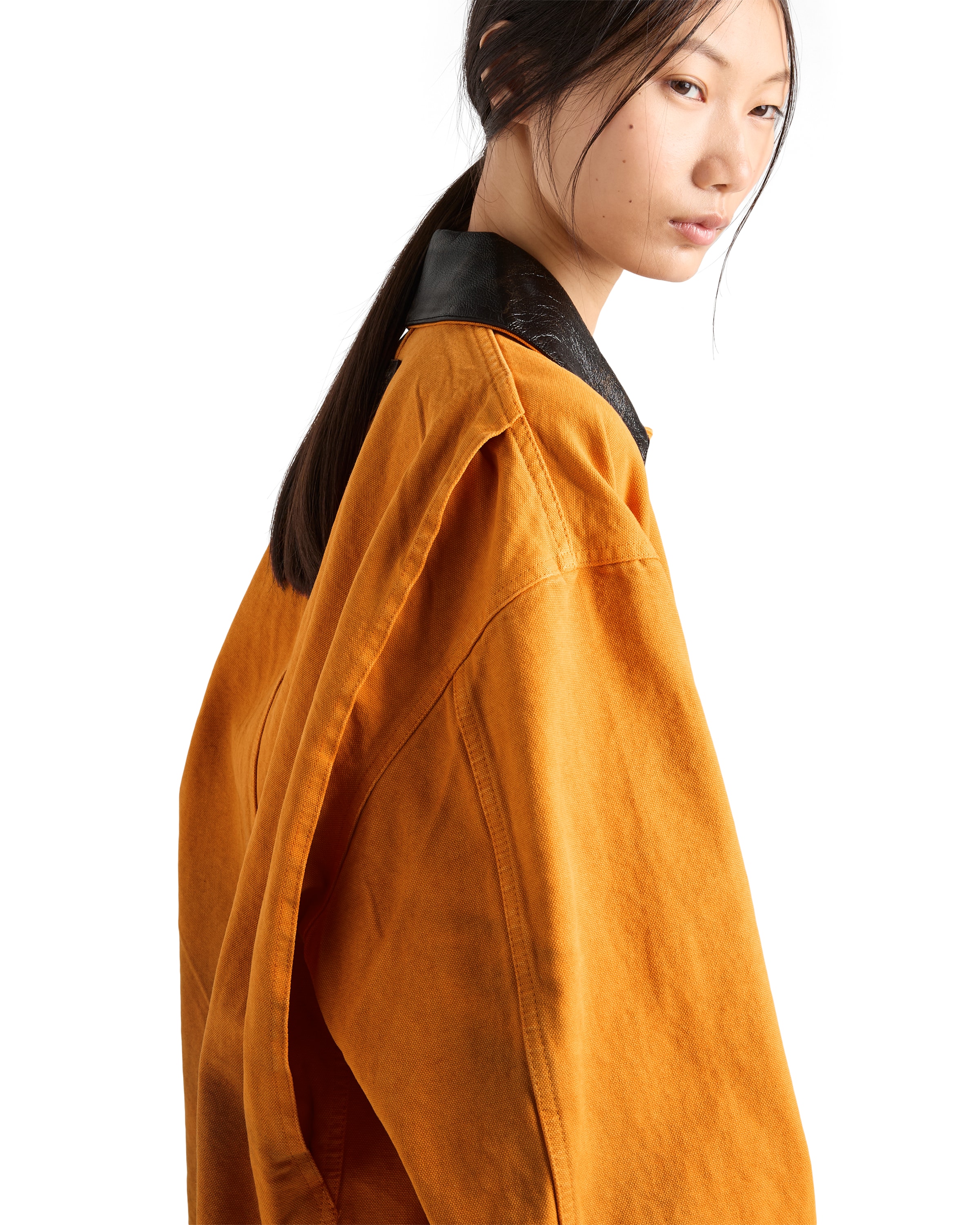 Prada Long-sleeved Button-up Jacket In Brown