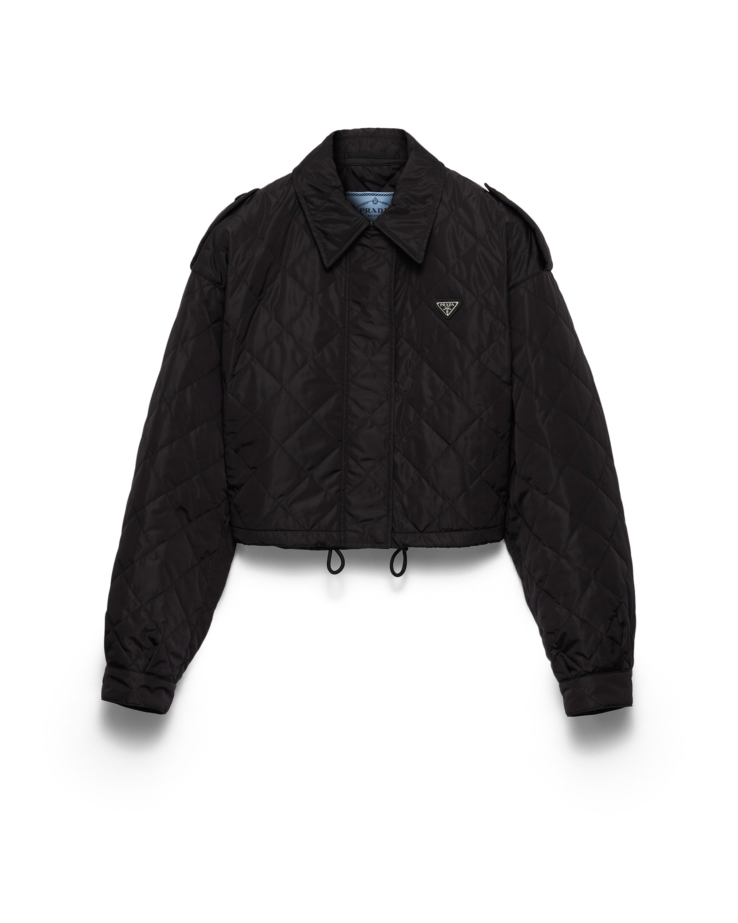Prada Blouson In Re-nylon Leggero, Donna, Nero, Taglia 38