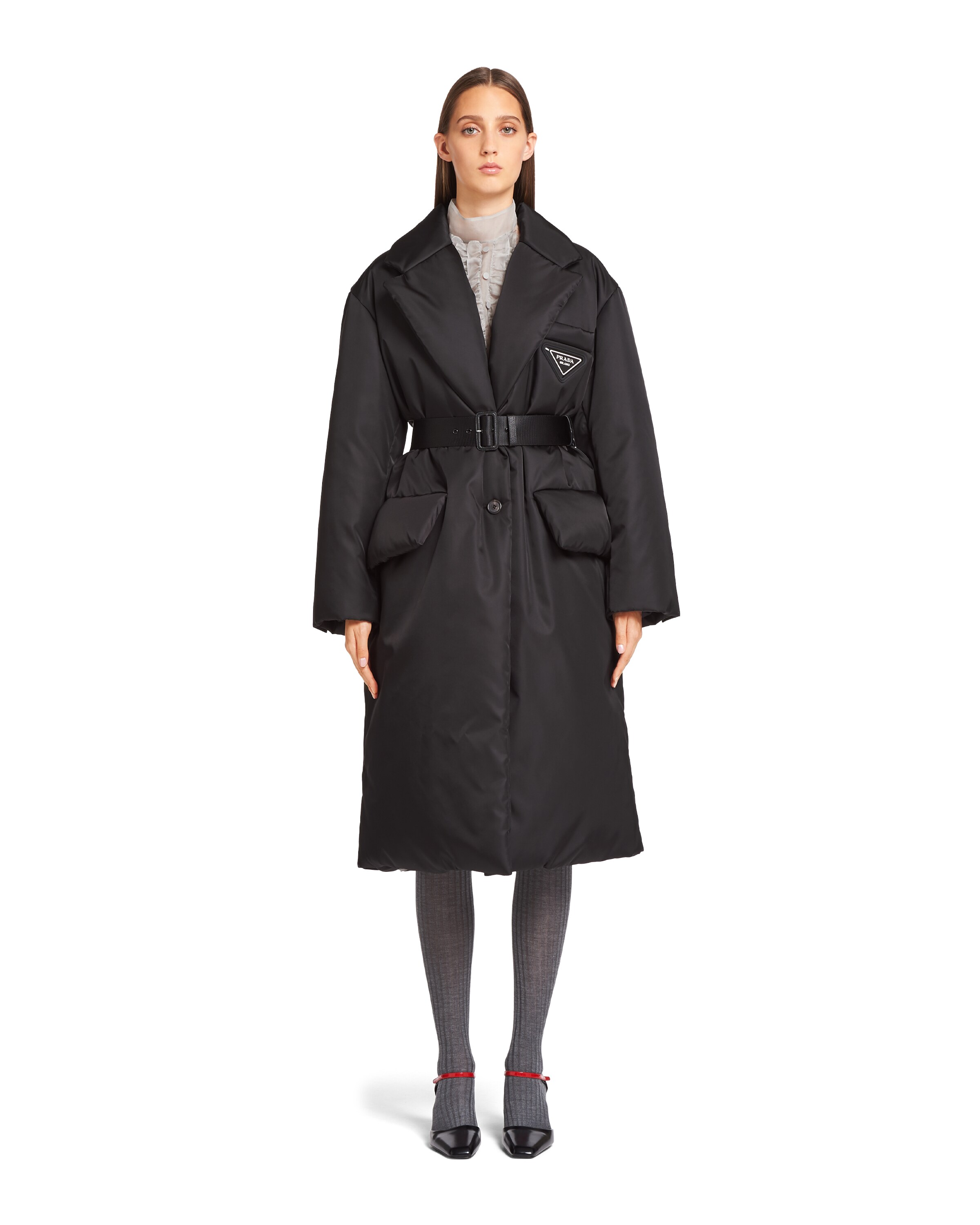 prada nylon gabardine puffer jacket