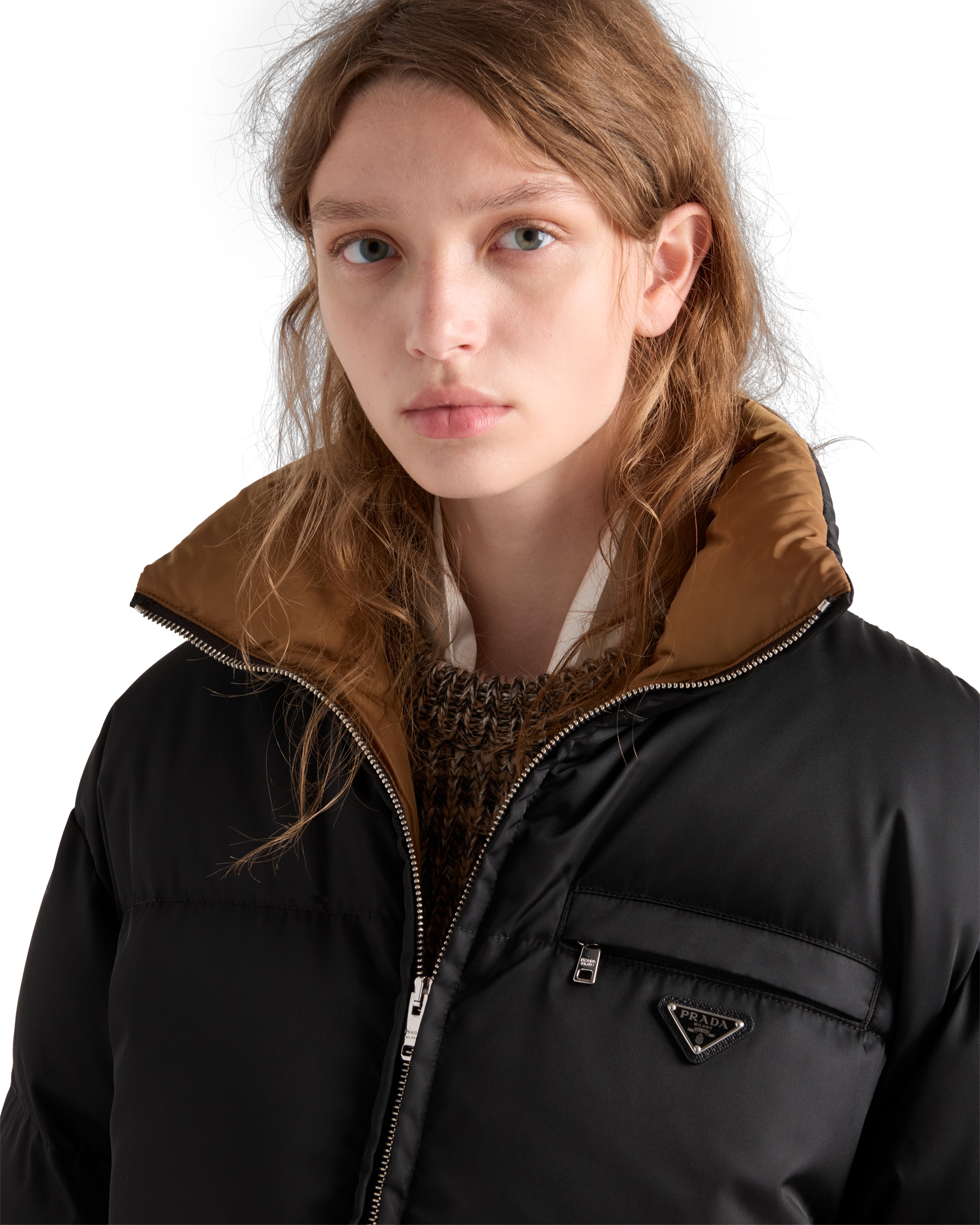 Prada Womens Black Re-nylon Padded Shell-down Jacket In Black