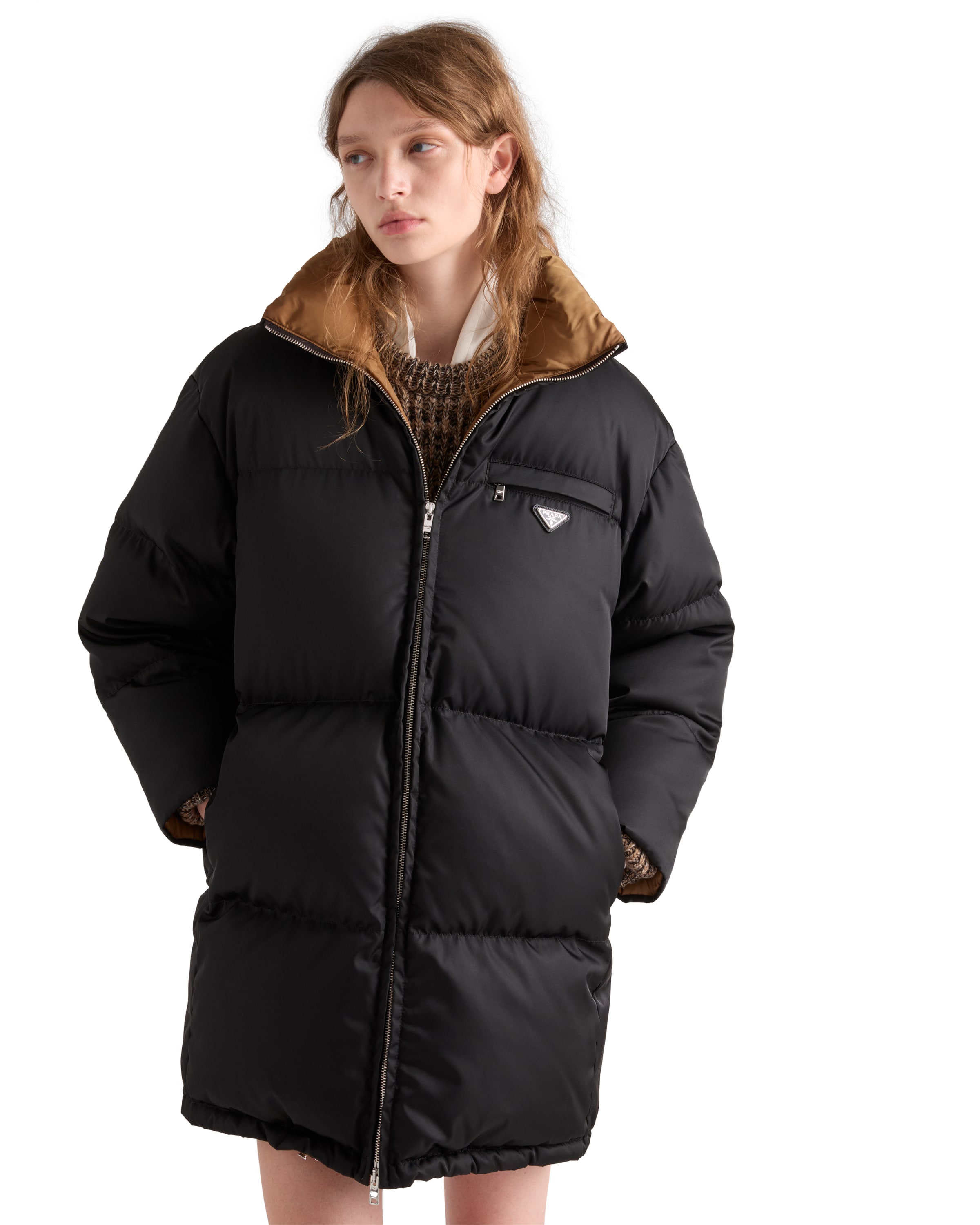 Prada Womens Black Re-nylon Padded Shell-down Jacket In Black