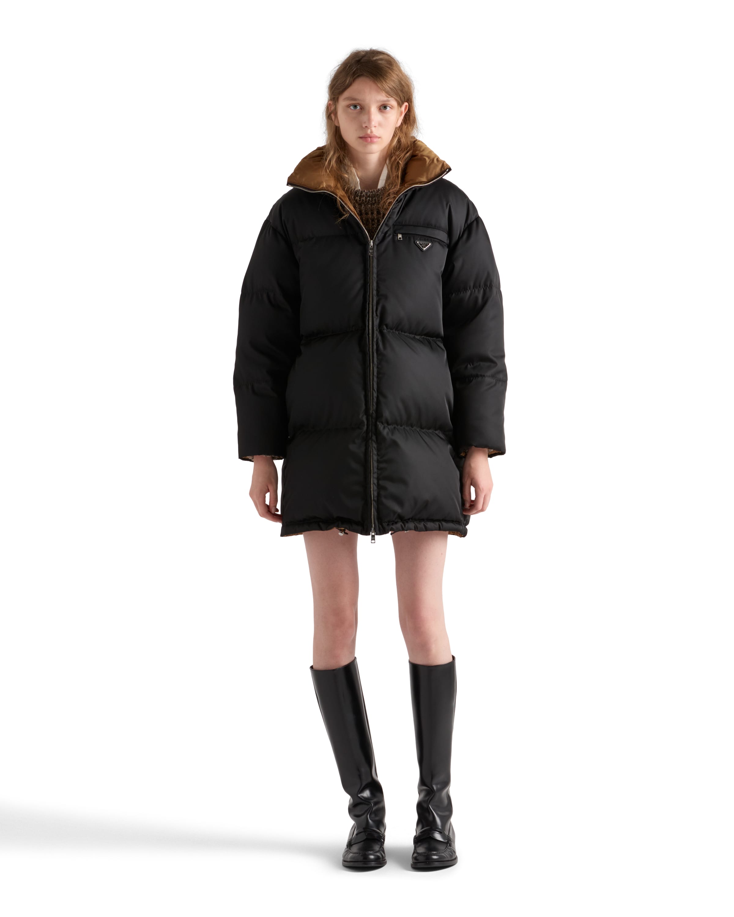 Prada Womens Black Re-nylon Padded Shell-down Jacket In Black
