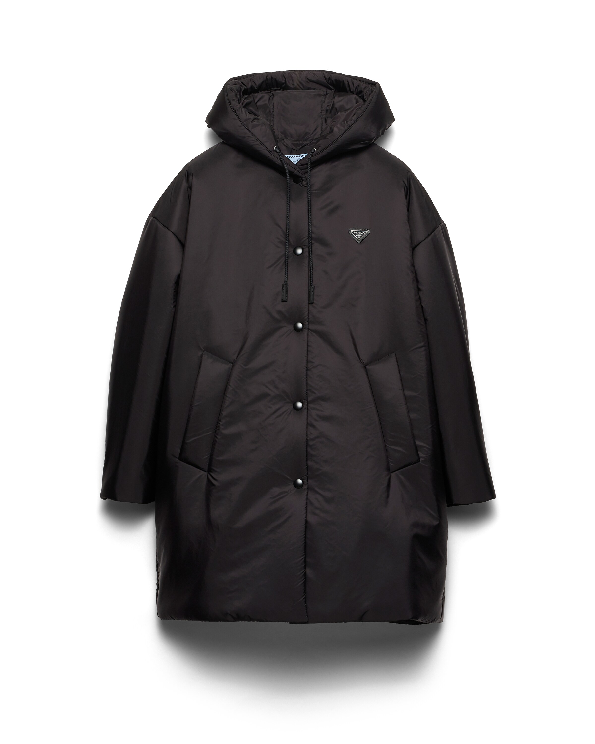 Prada Imperméable En Re-nylon Léger, Femme, Noir, Taille 44