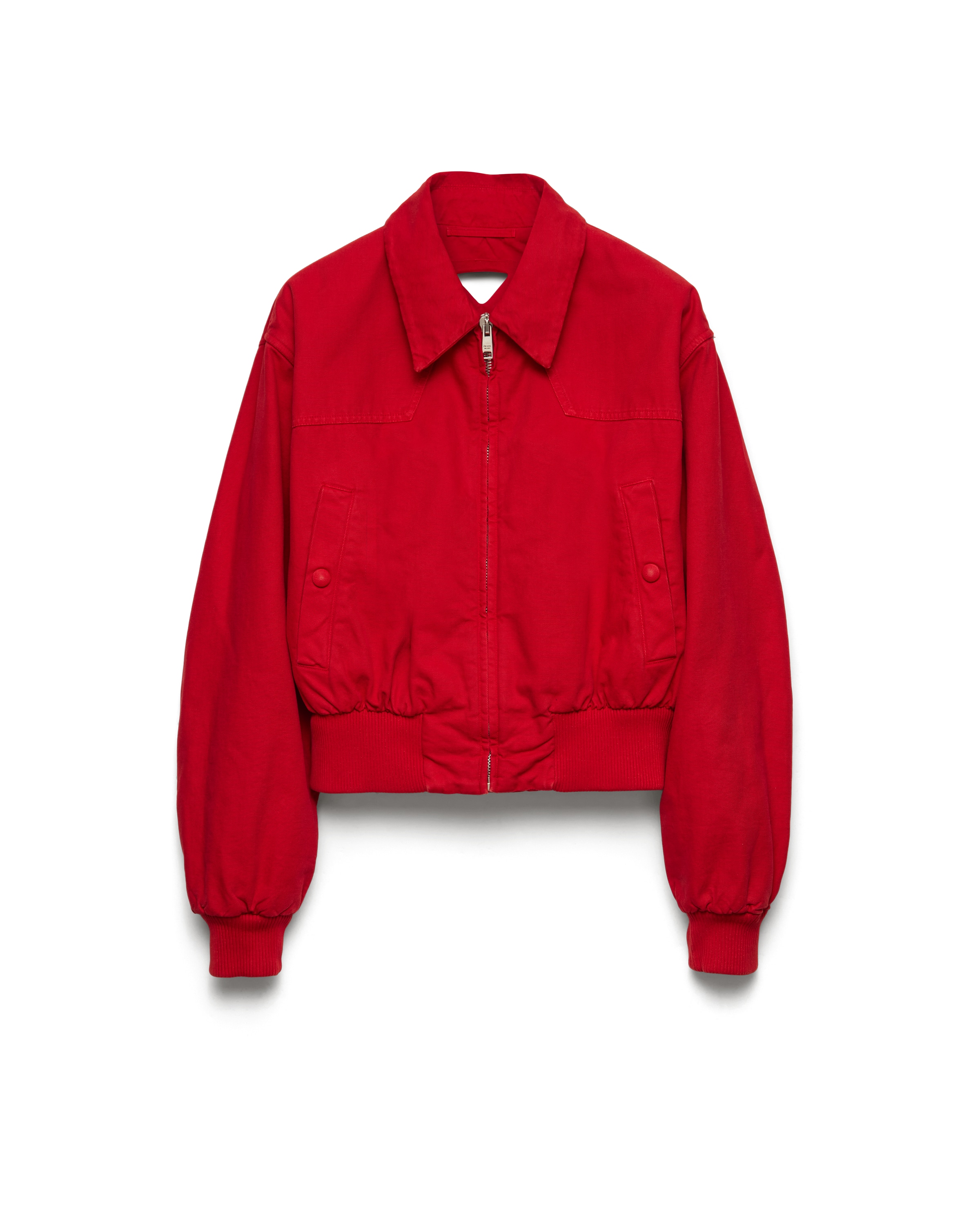 Prada Giubbotto In Canvas, Donna, Rosso, Taglia 38