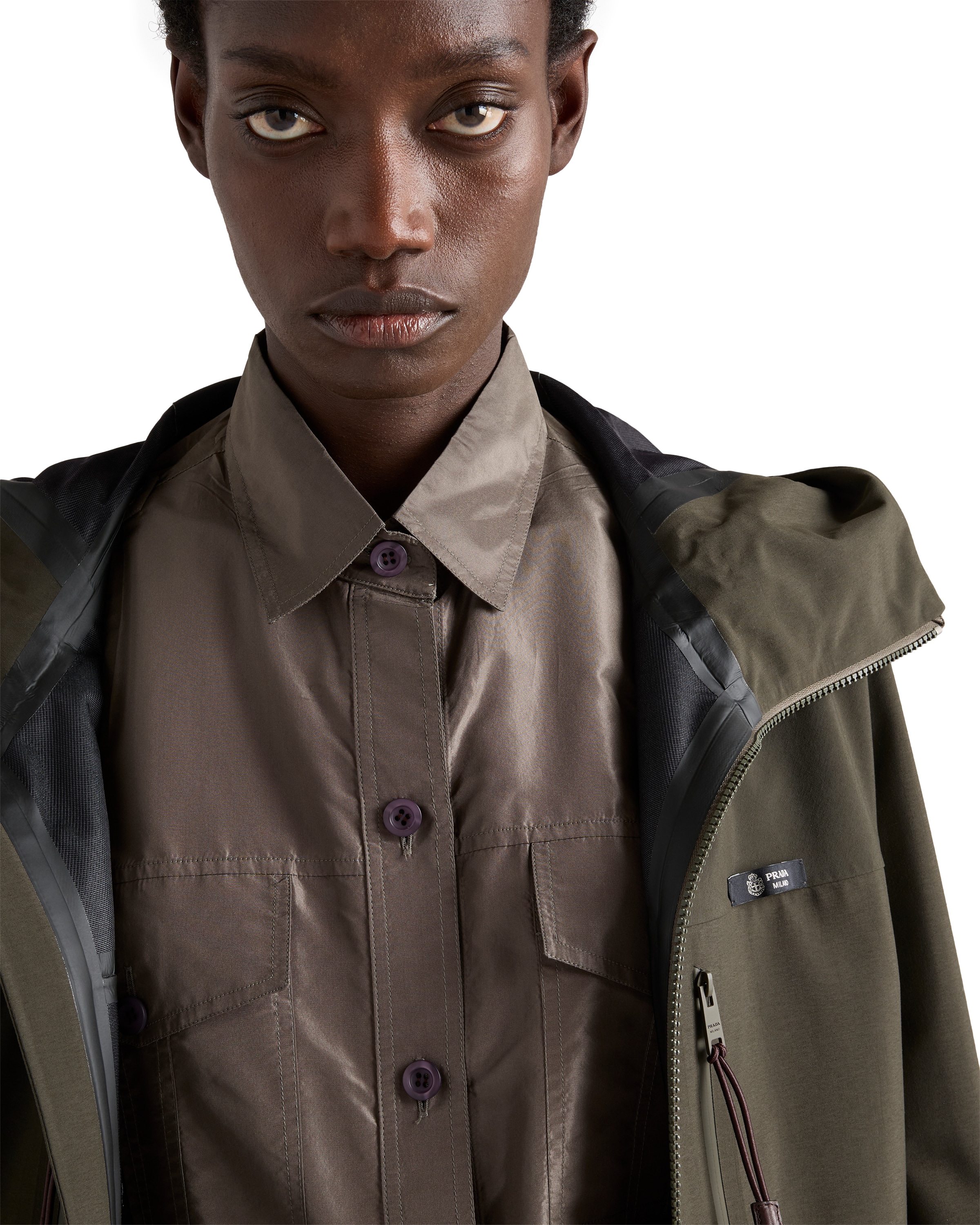 Prada Technical Fabric Jacket In Green