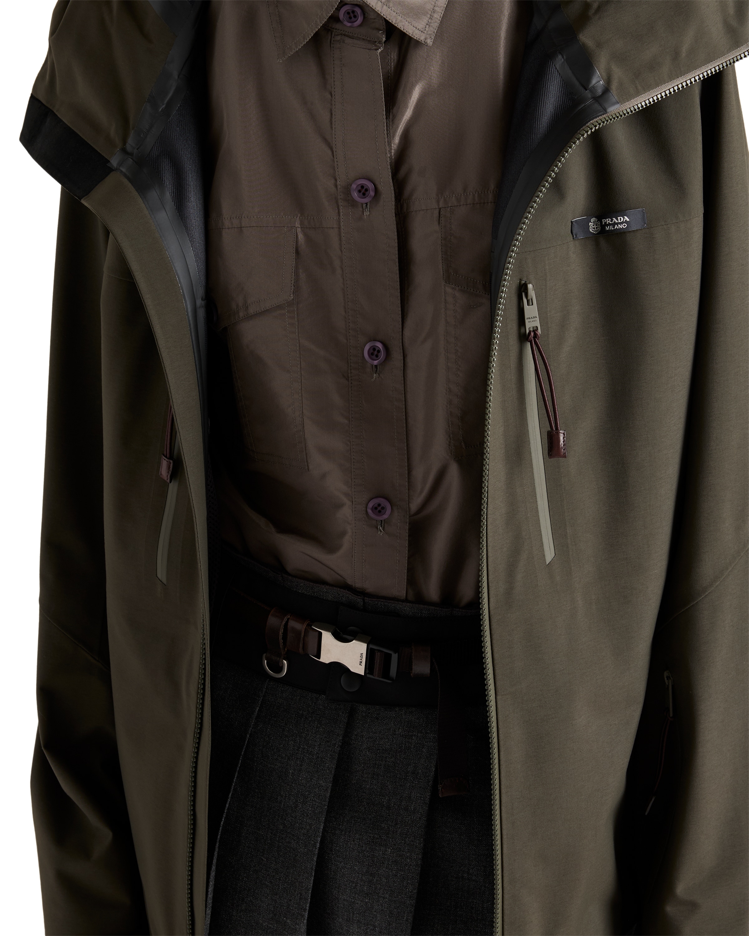 Prada Technical Fabric Jacket In Green