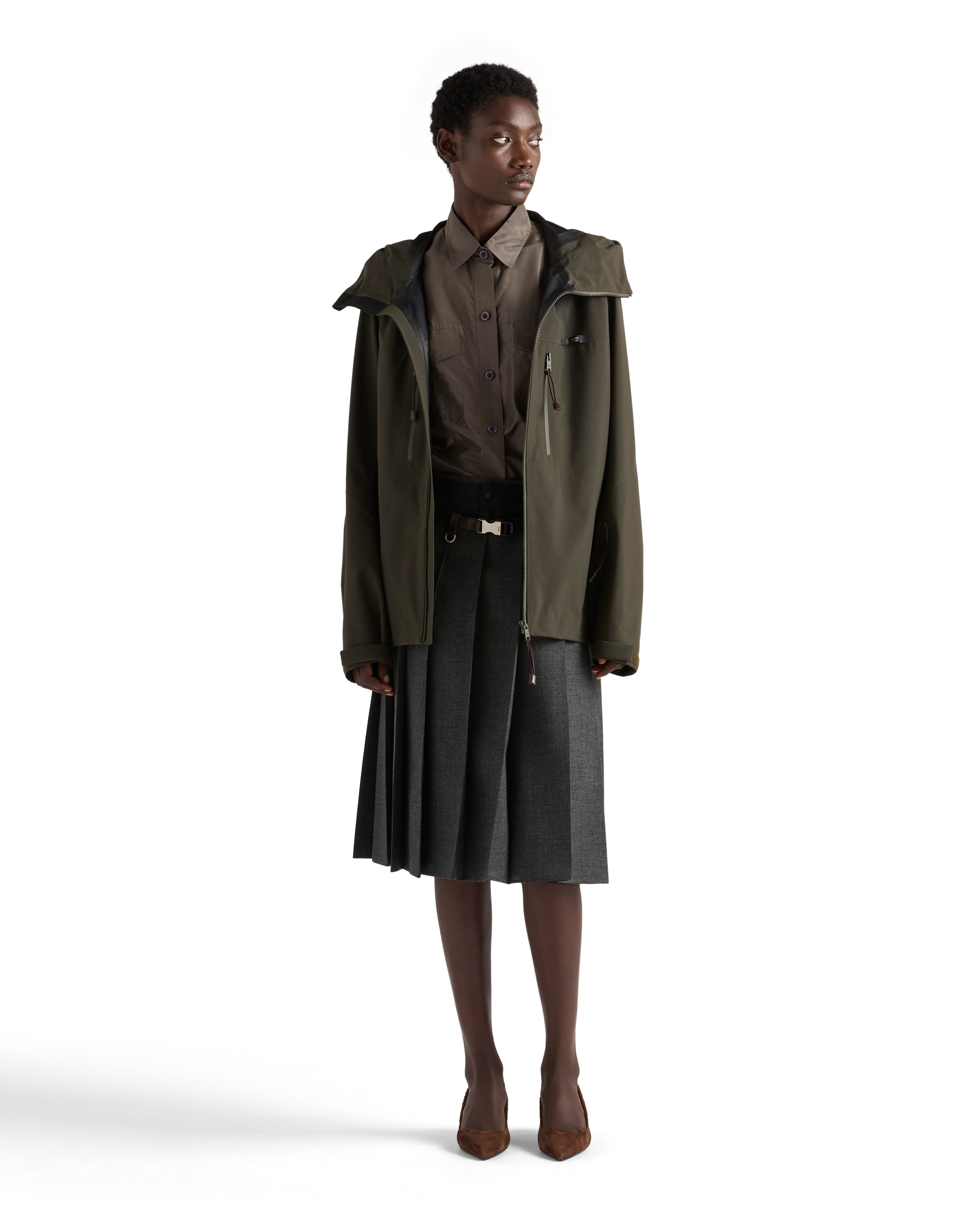Prada Technical Fabric Jacket In Green