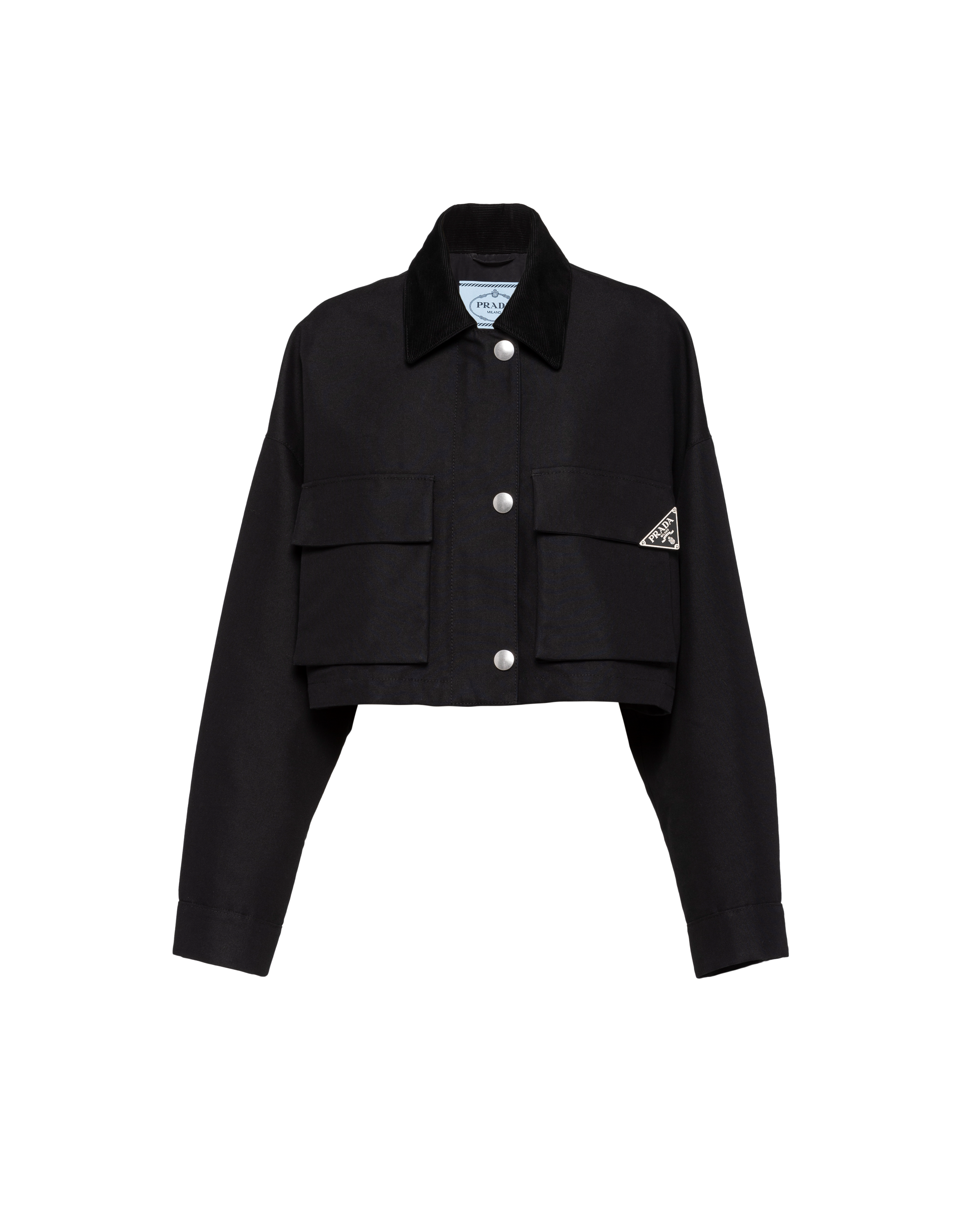 Prada Technical Canvas Blouson Jacket In Black