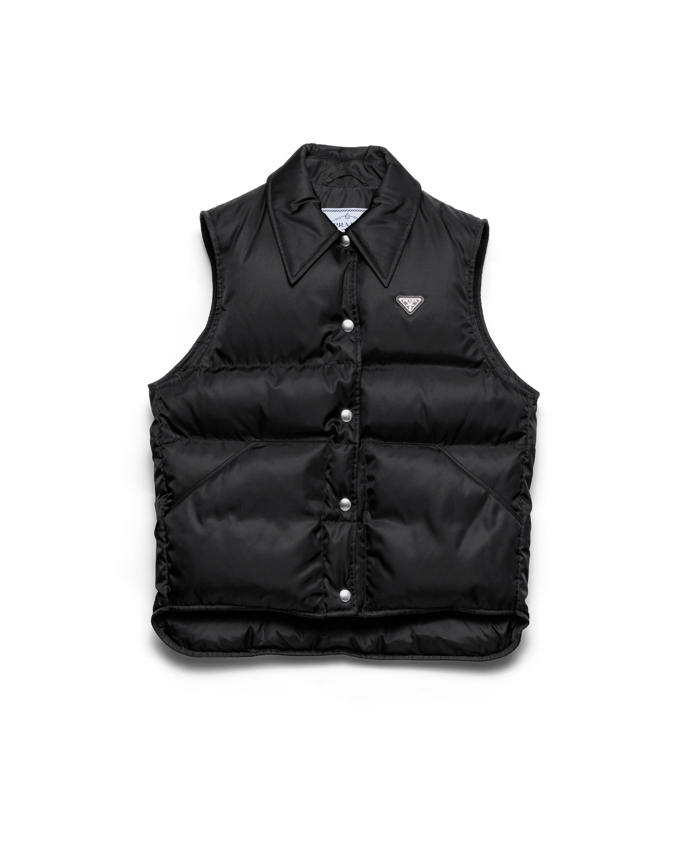 Prada Chaleco De Plumón En Re-nylon, Mujer, Negro, Talla 36