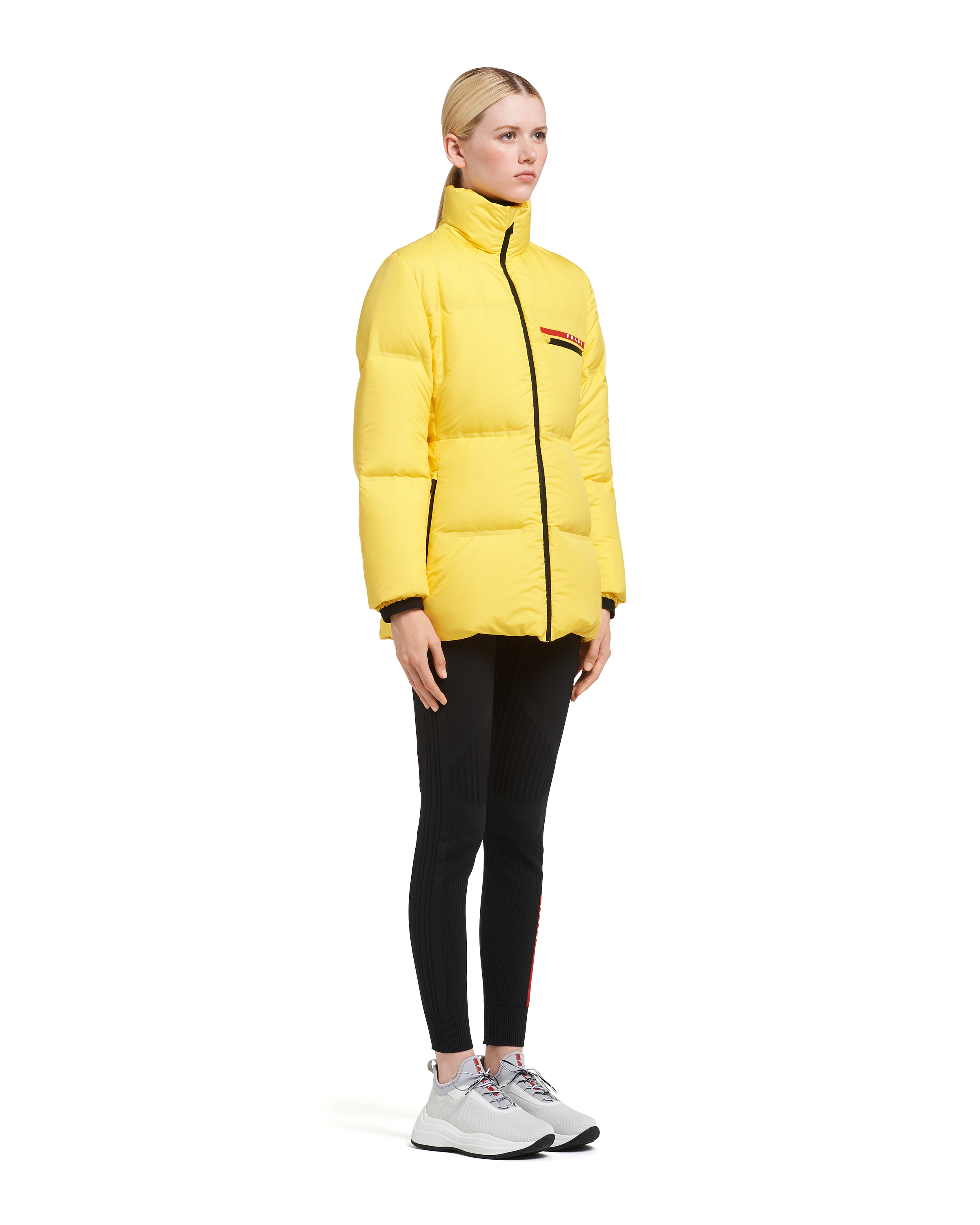 Yellow Technical Nylon puffer jacket | Prada