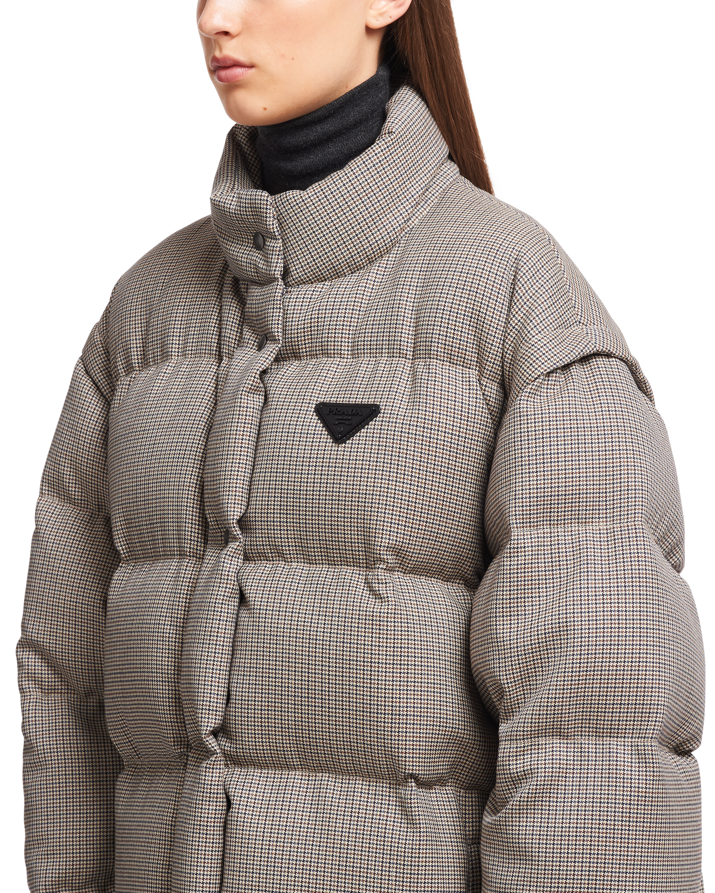 houndstooth puffer jacket