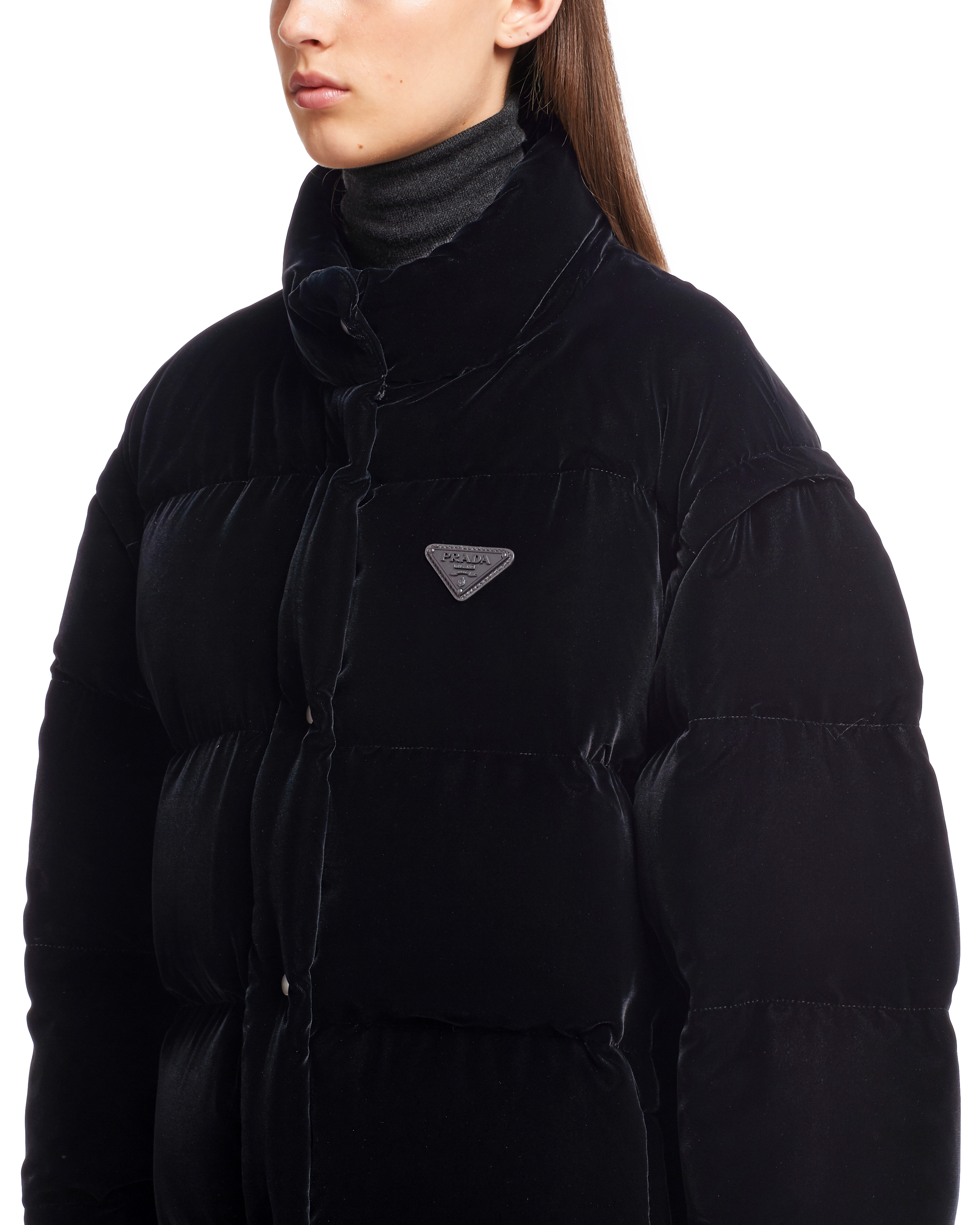 Prada velvet puffer jacket clearance